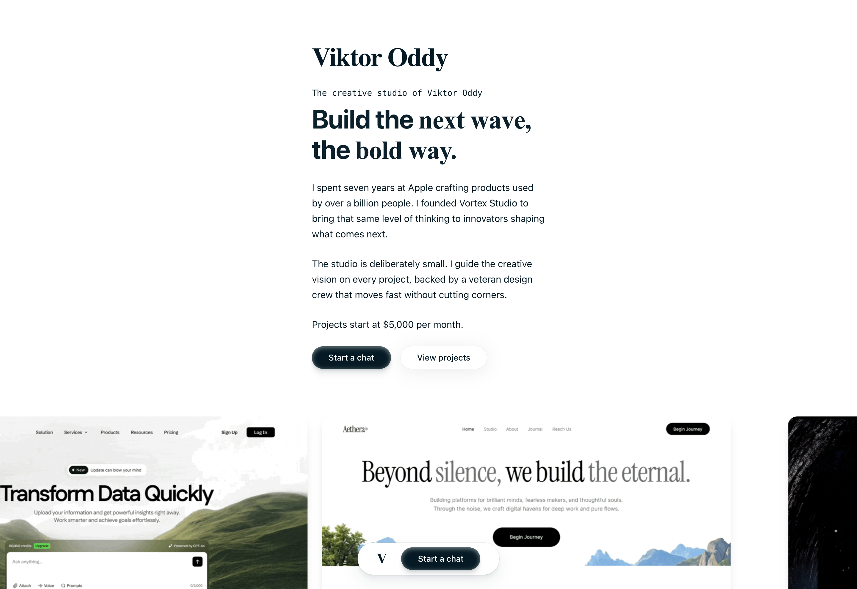 White Editorial Designer Portfolio website template preview