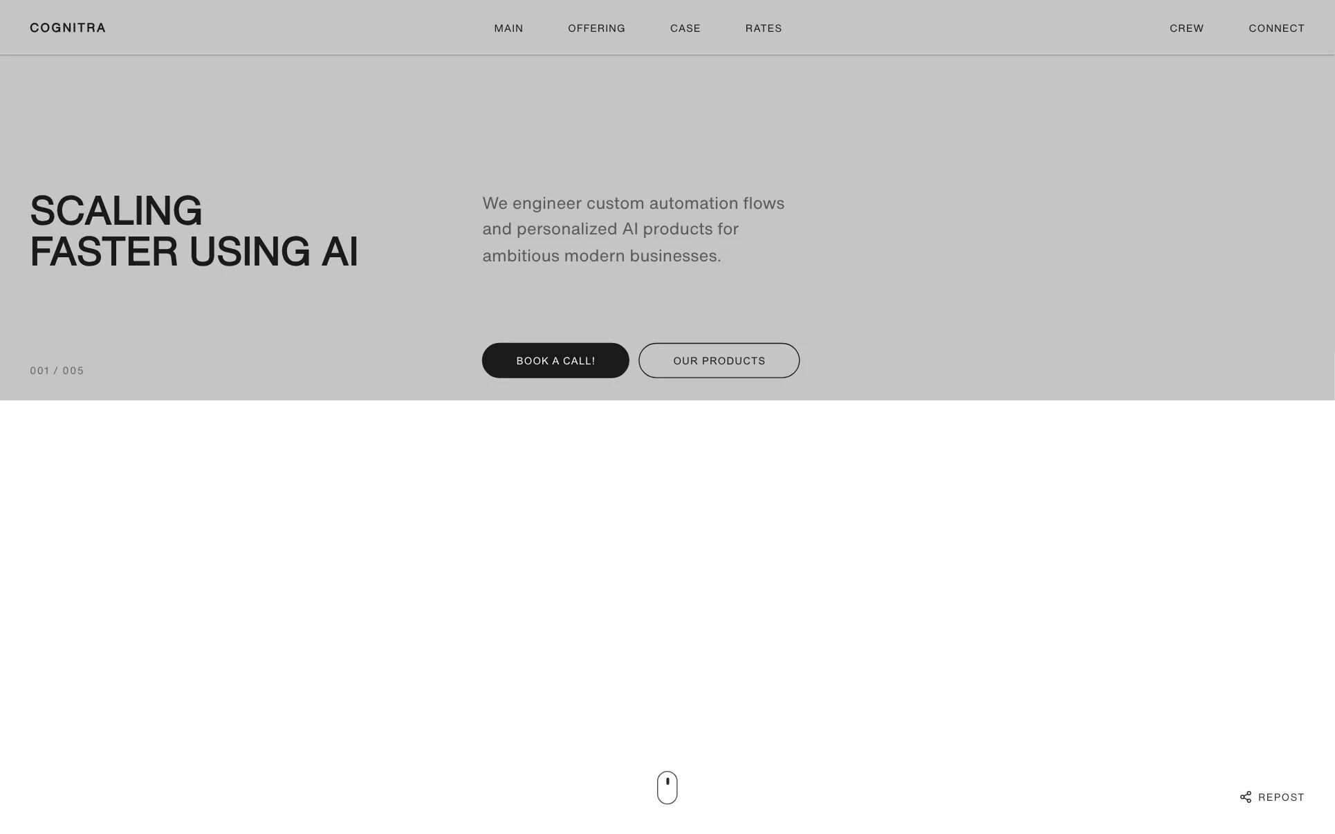 Stark Typographic AI Agency website template preview