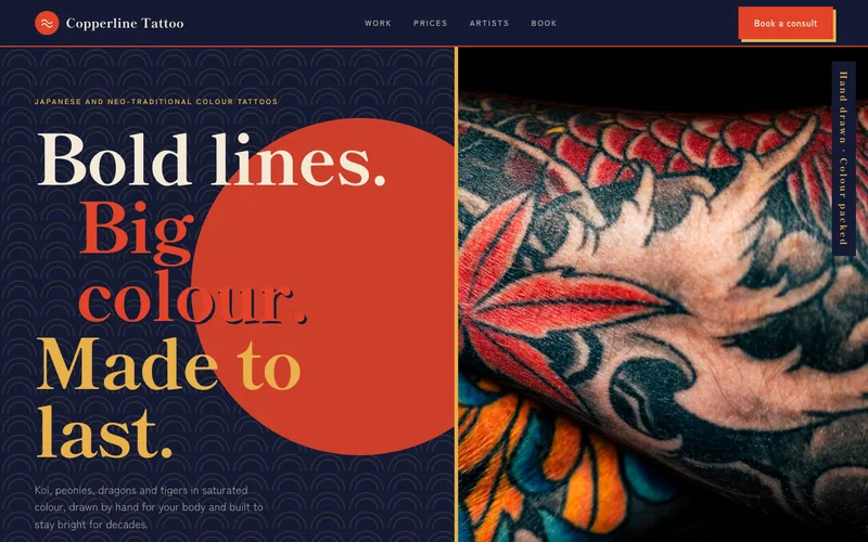 Irezumi Colour Tattoo Studio website template preview