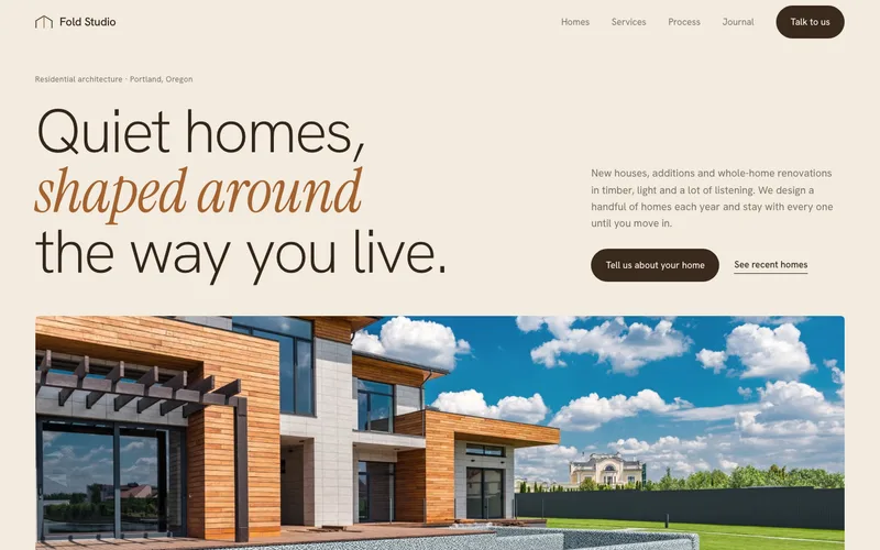 Timber Residential Architecture Studio website template preview