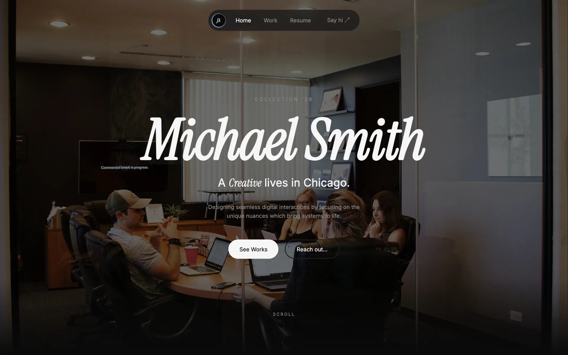 Dark Art-Director Portfolio website template preview