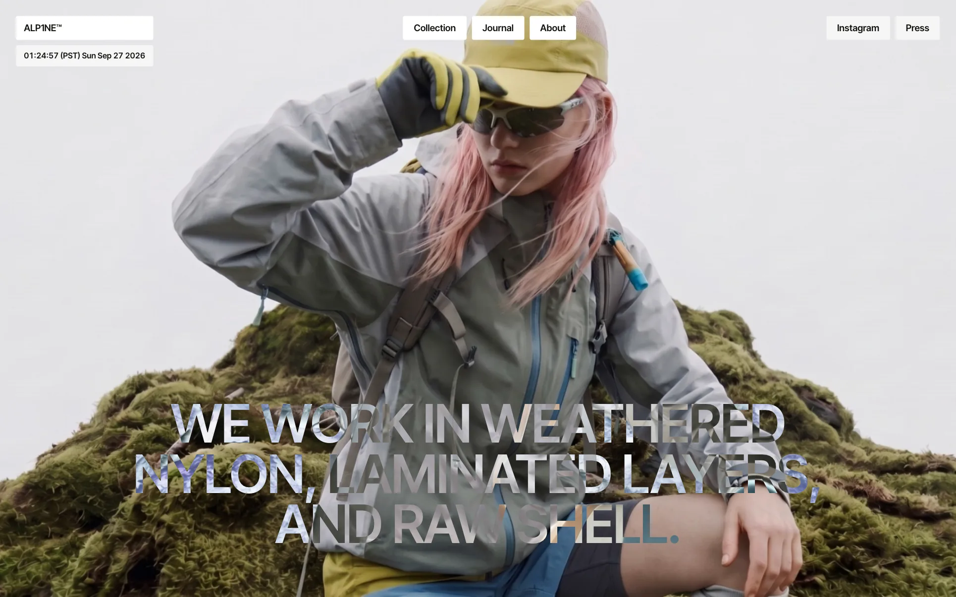 Technical Outerwear Brand Store website template preview