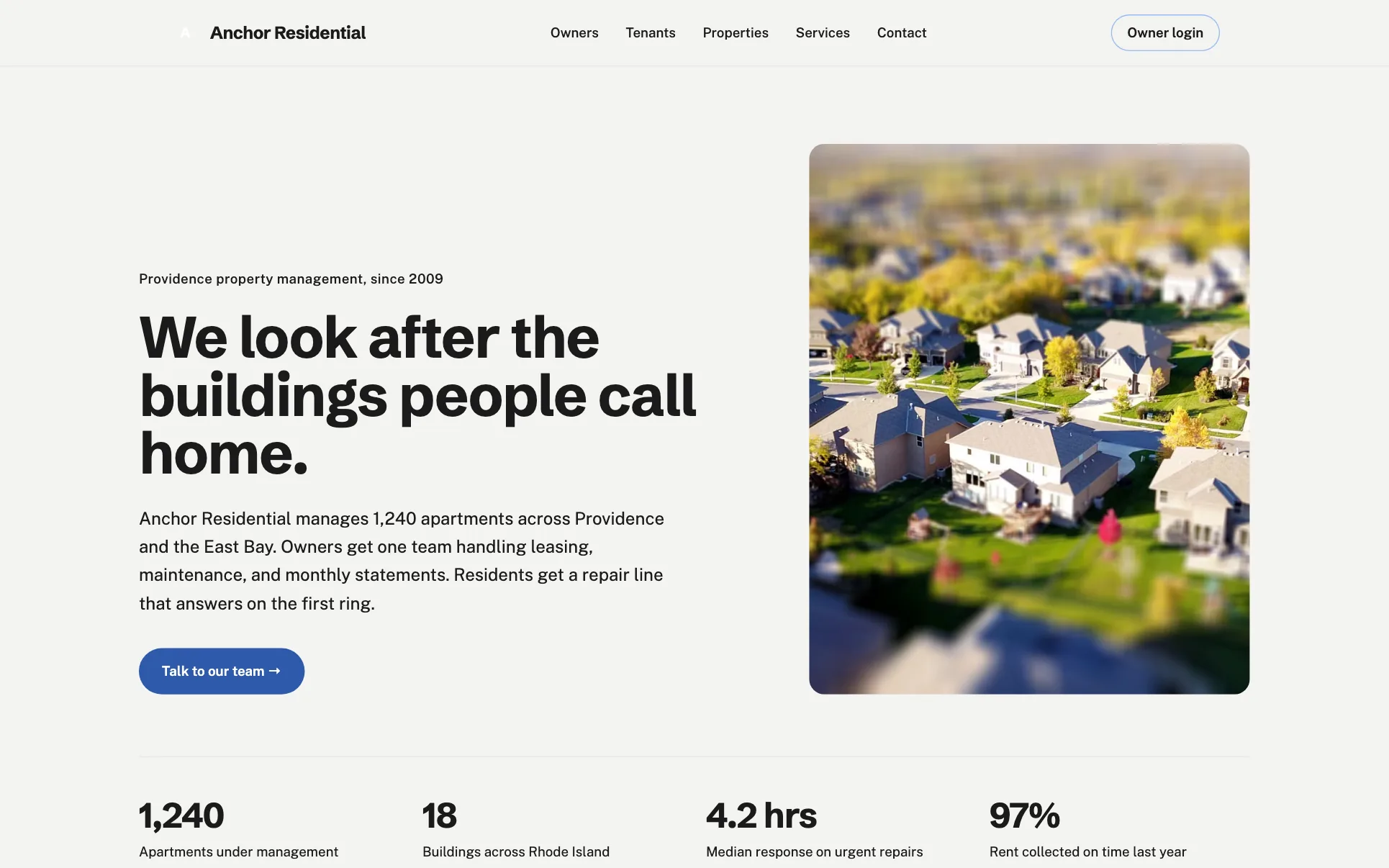Residential Property Management website template preview