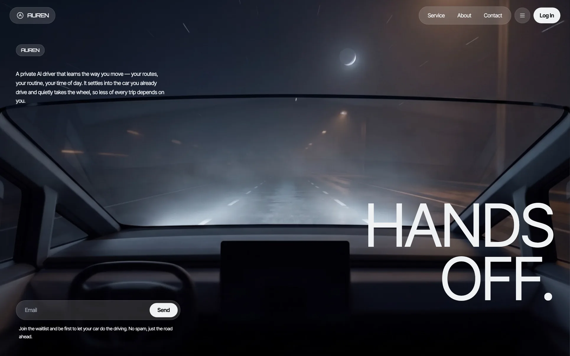 Night-Drive Autonomous Car Startup website template preview