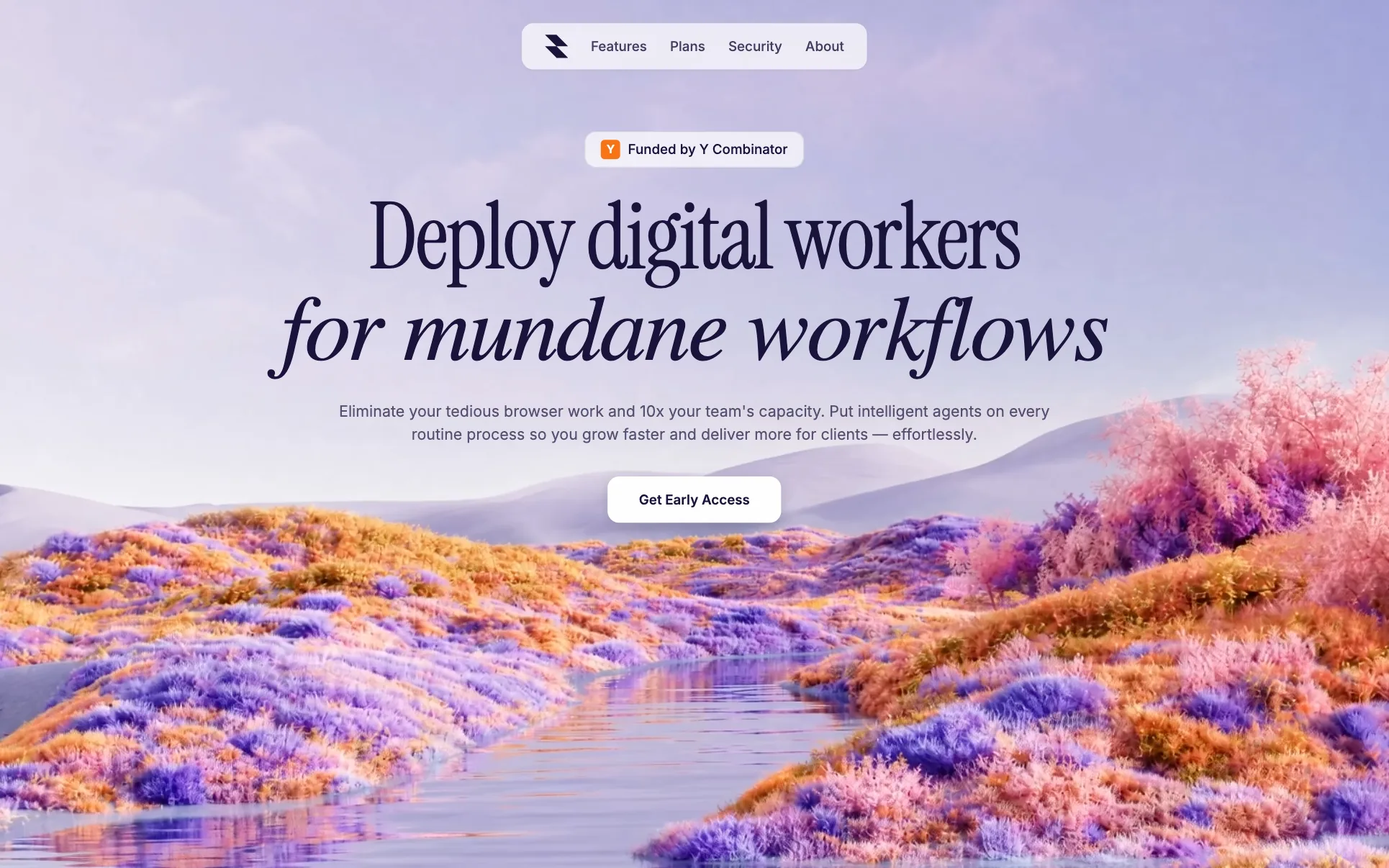 Painterly AI Workforce SaaS website template preview