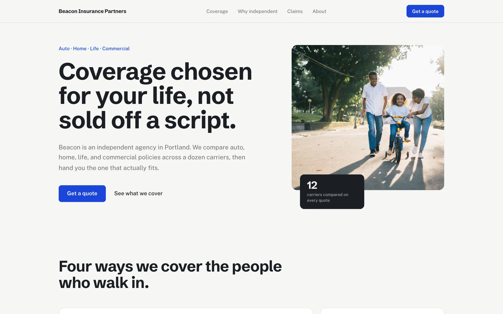 Independent Insurance Agency website template preview