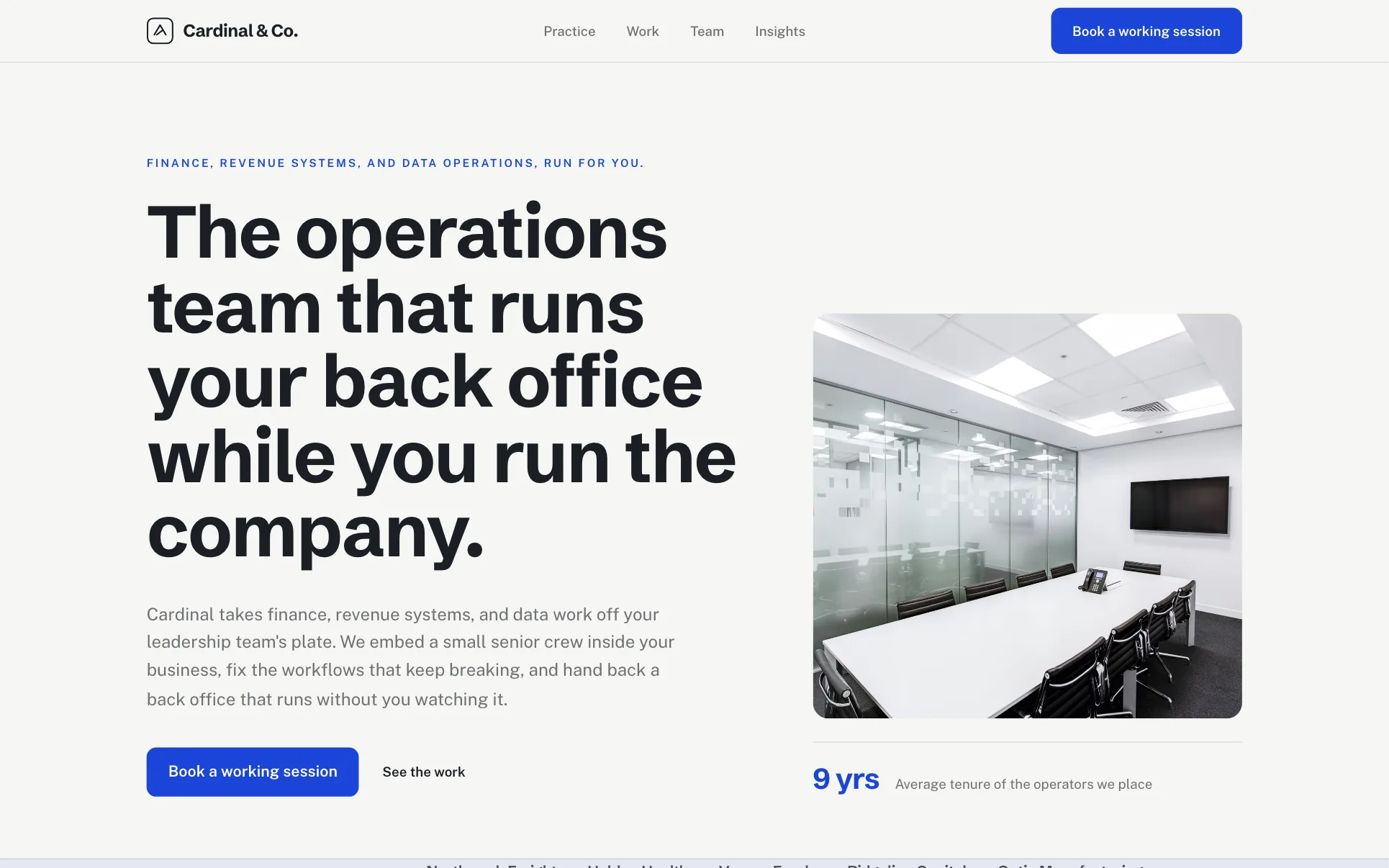 Blue Back-Office Operations Firm website template preview