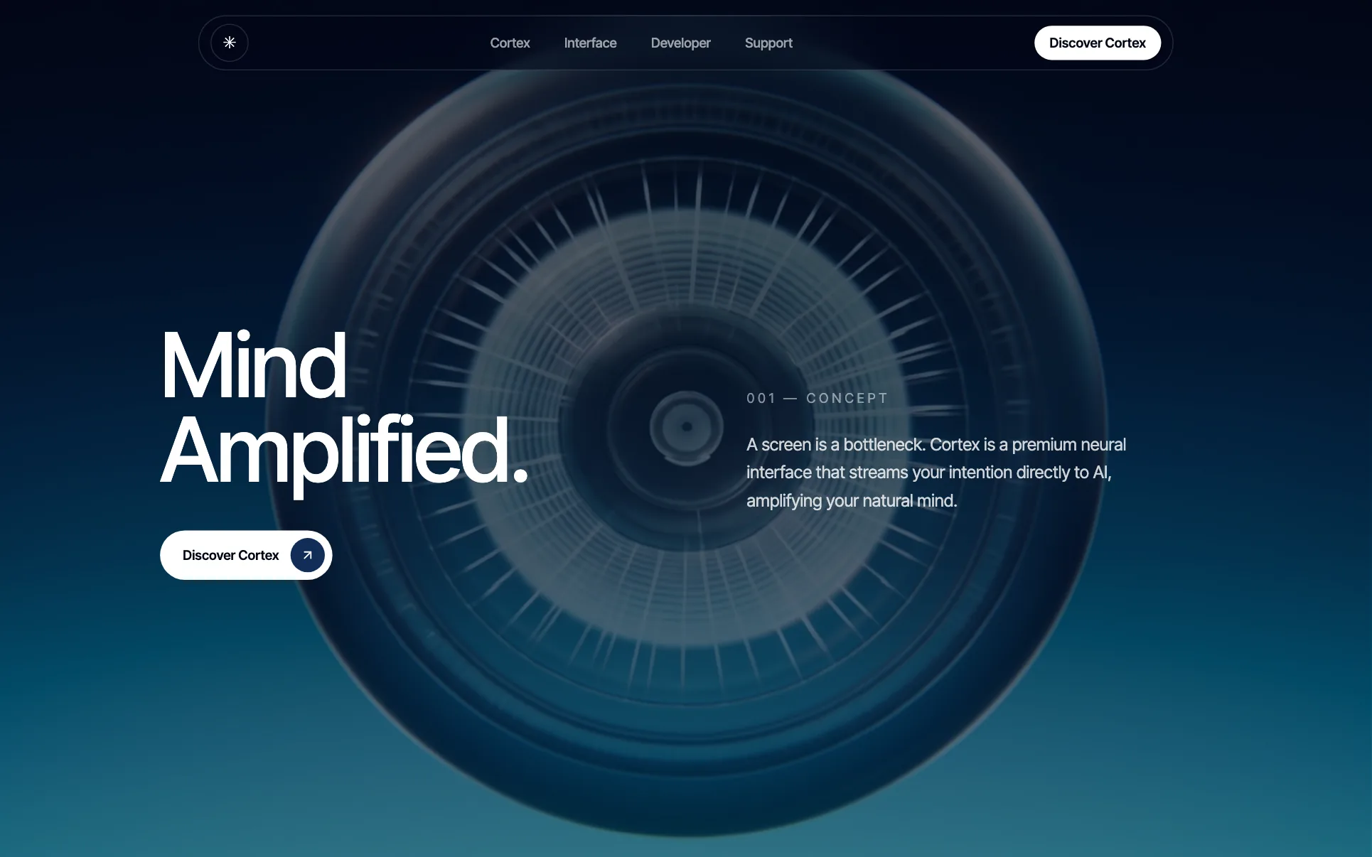 Indigo Neural Interface Launch website template preview