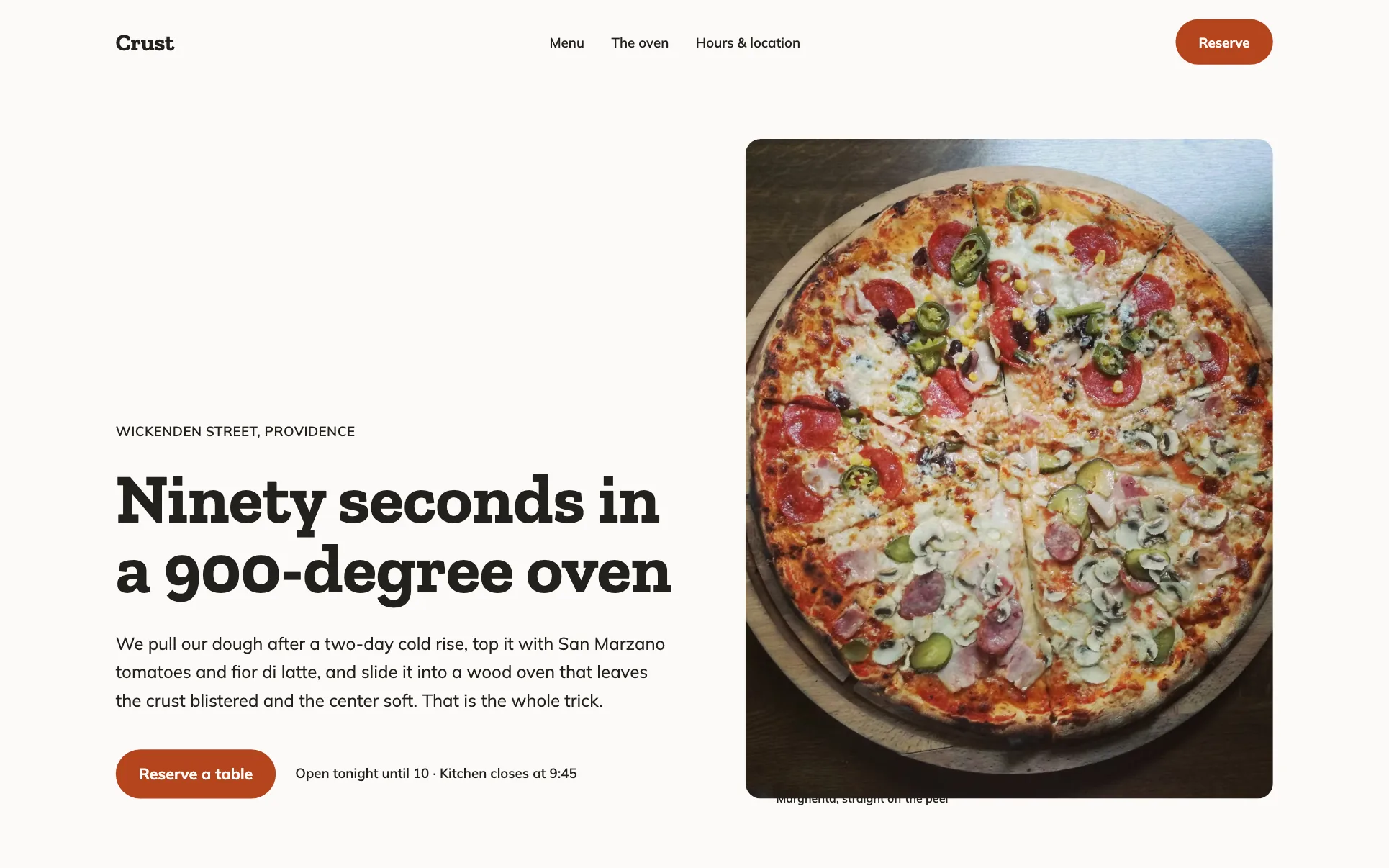 We.Inc Crust template design for a pizzeria