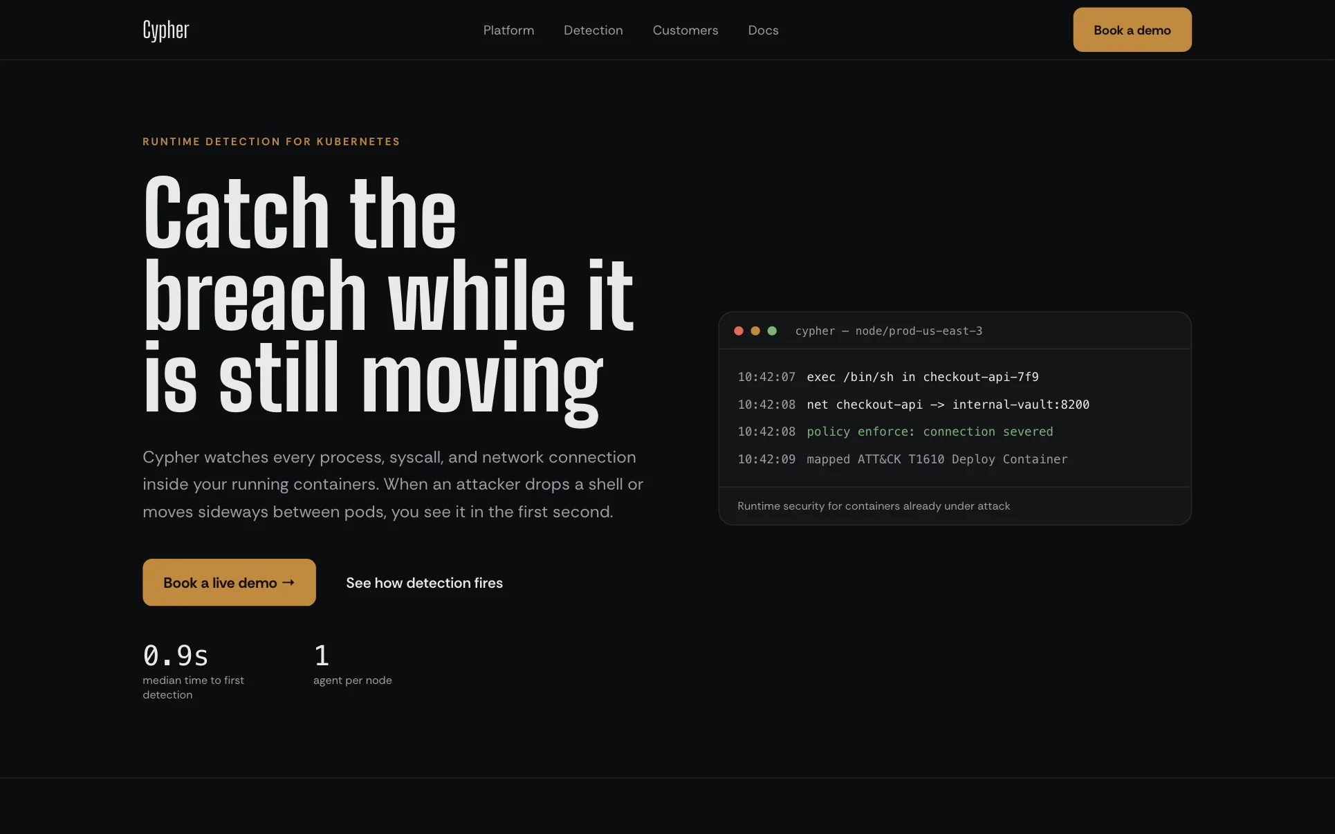 Black & Orange Cloud Security SaaS website template preview