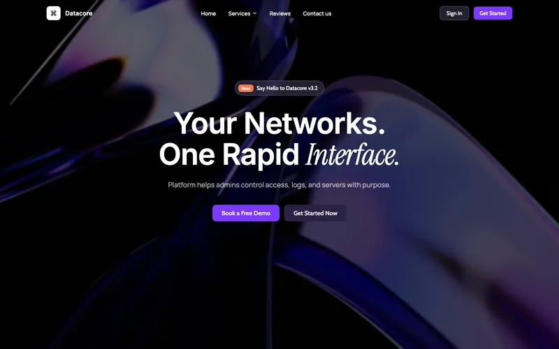Dark Infrastructure SaaS Hero website template preview