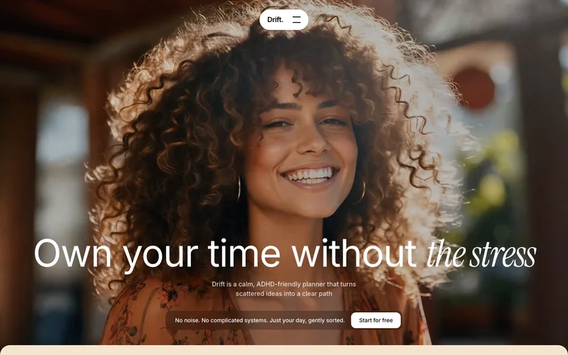 Soft Pink Time-Management SaaS website template preview