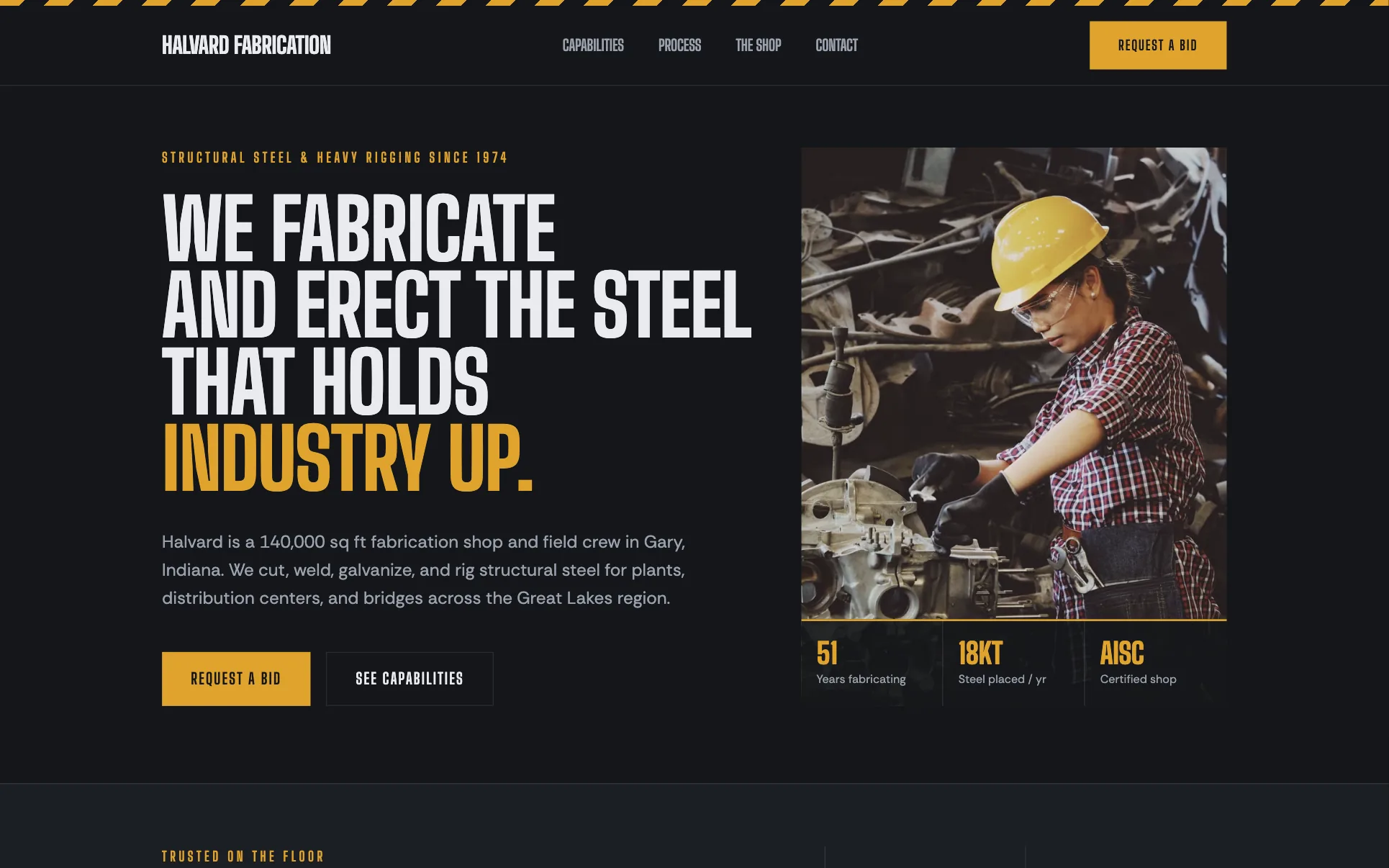 Industrial Steel Fabricator website template preview