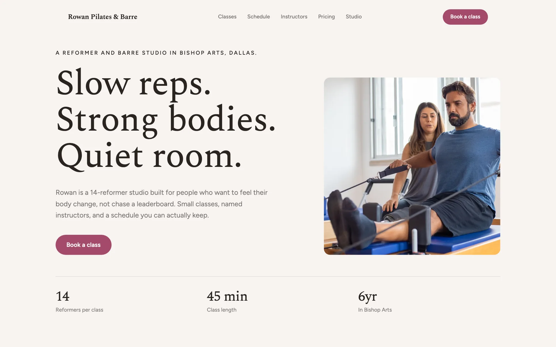 Reformer Pilates and Barre Studio website template preview