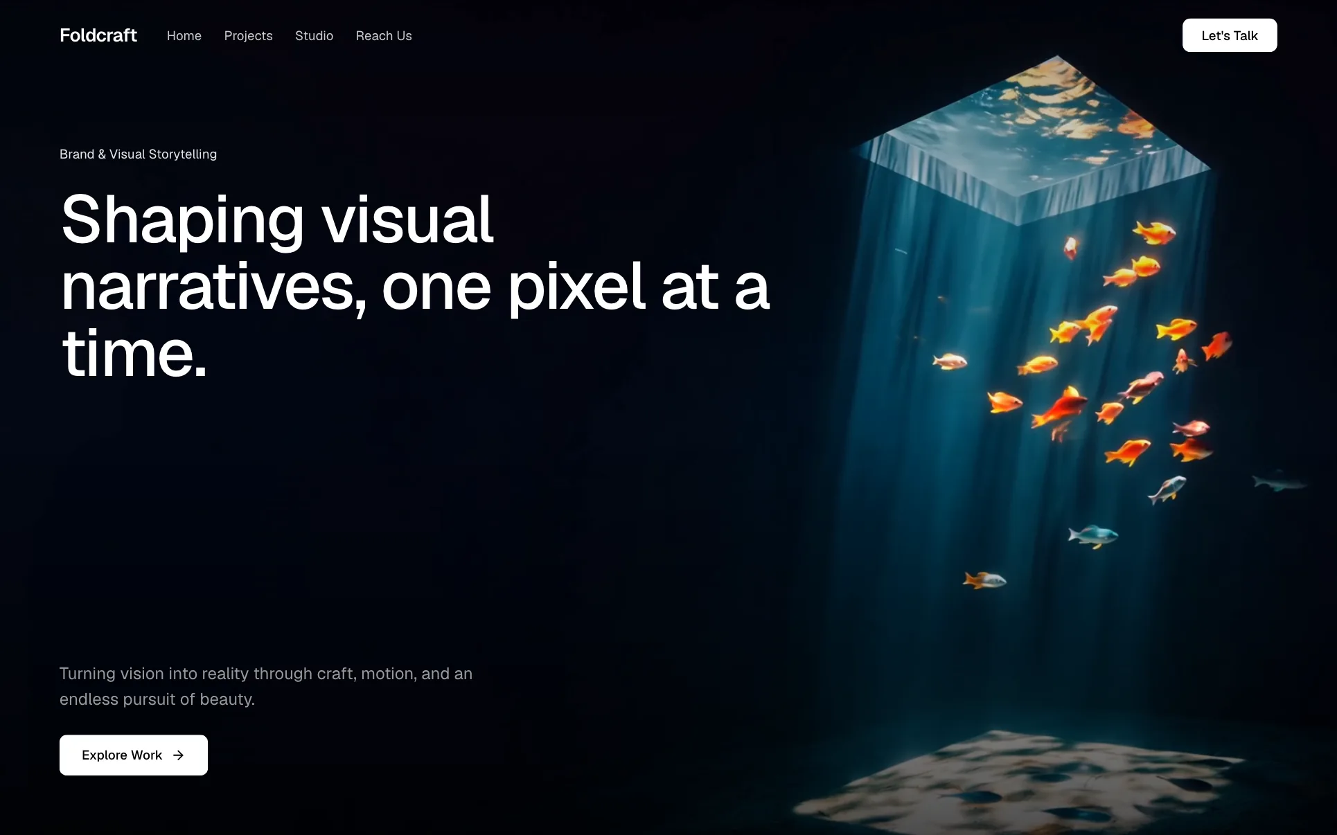 Dark Visual Storytelling Agency website template preview