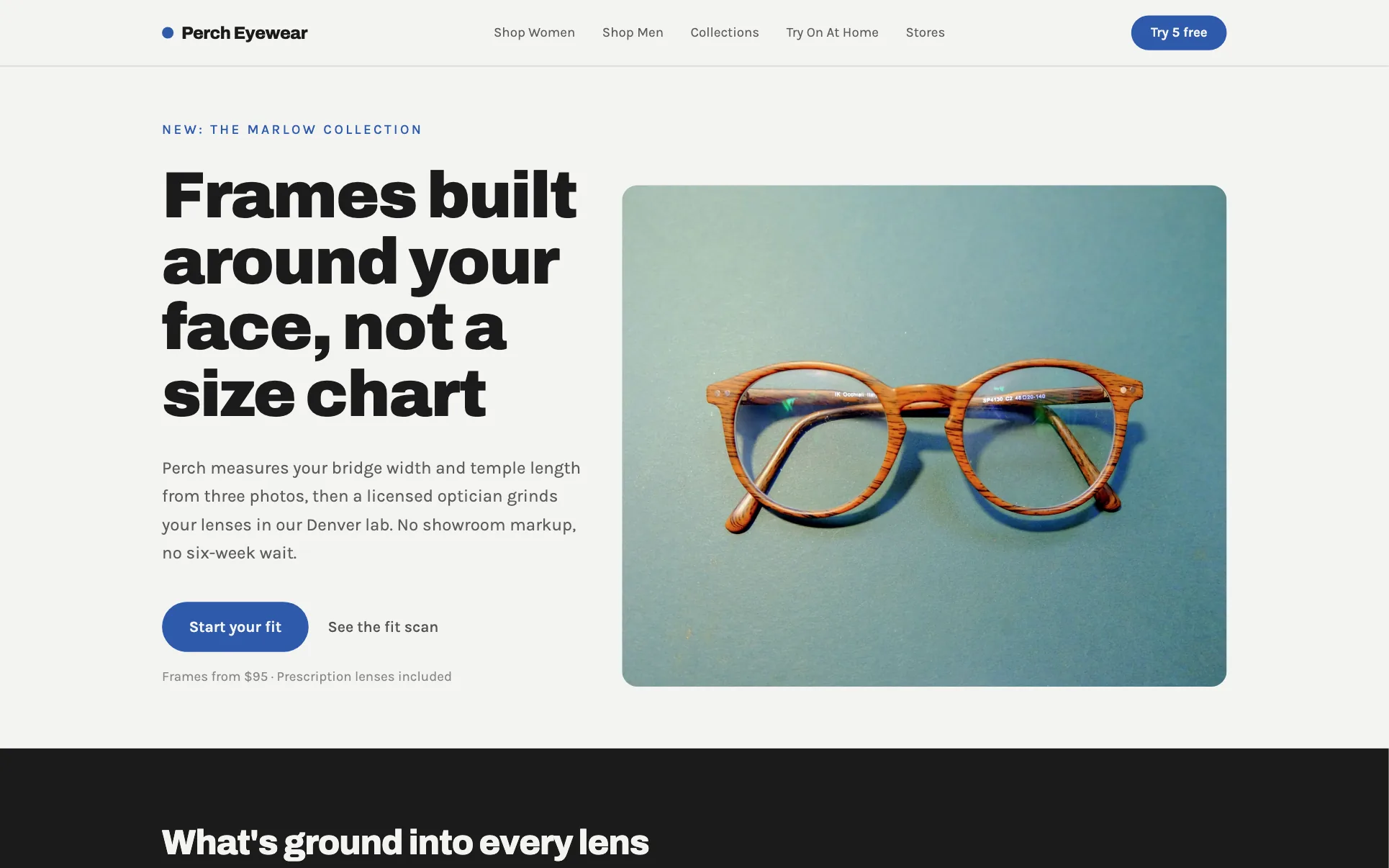 Try-at-Home Eyewear Store website template preview