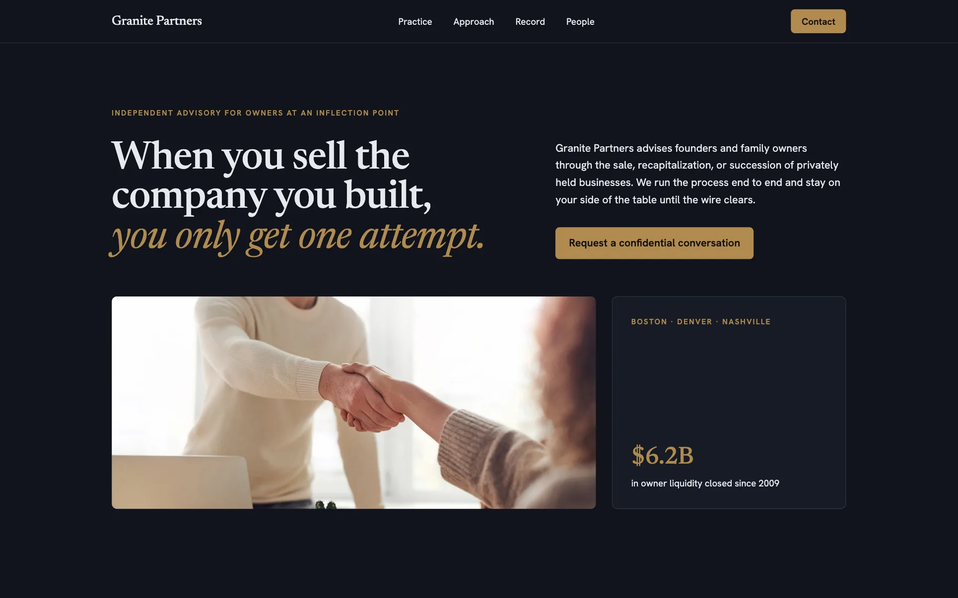 Restrained M&A Advisory Firm website template preview