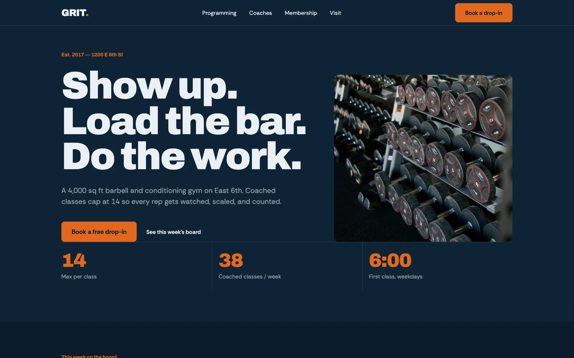 Coached Strength Training Gym website template preview