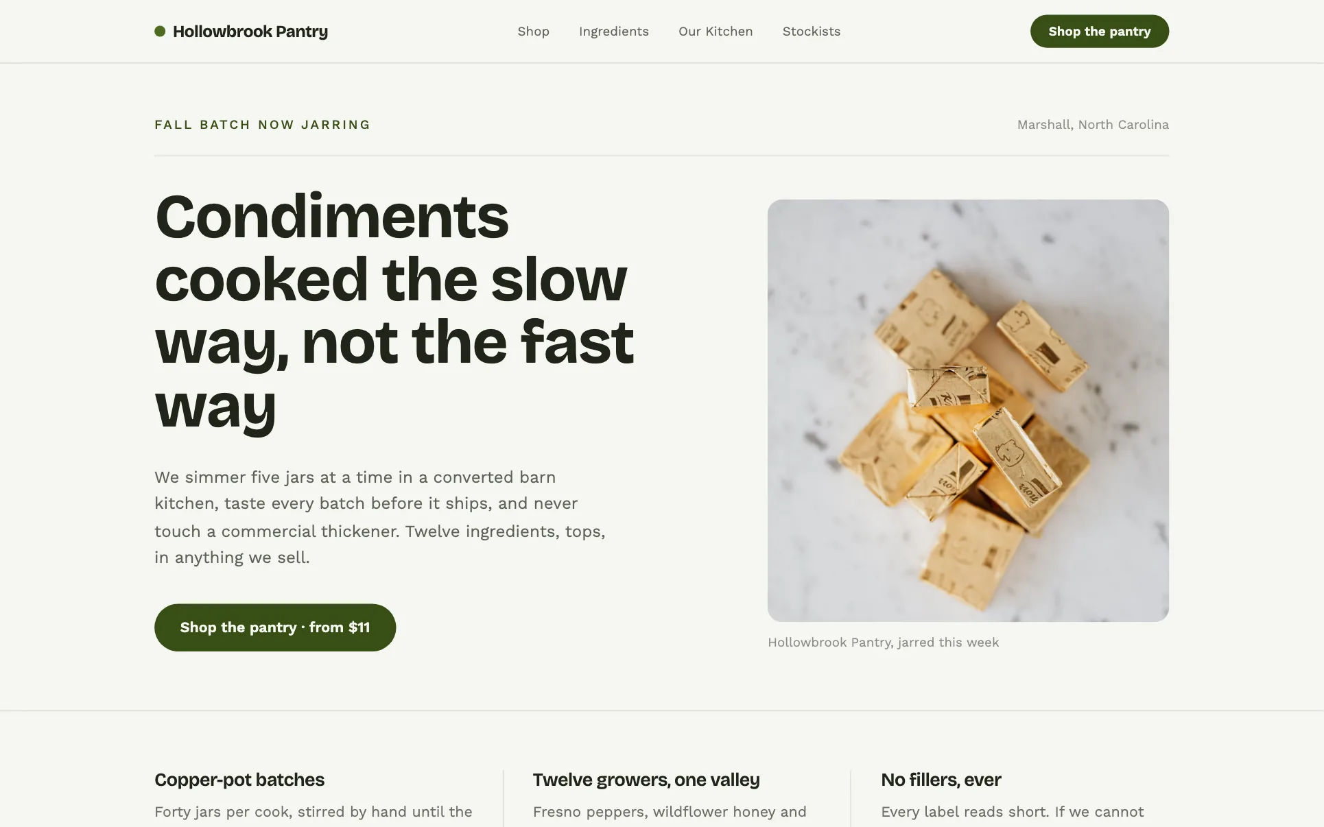 Small-Batch Condiment Brand Store website template preview