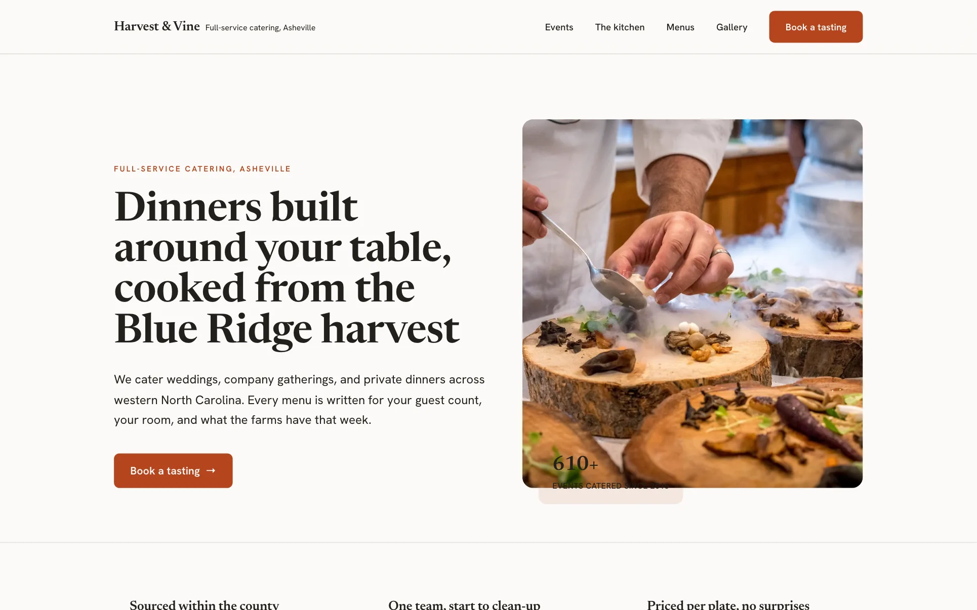 We.Inc Harvest & Vine template design for a catering company