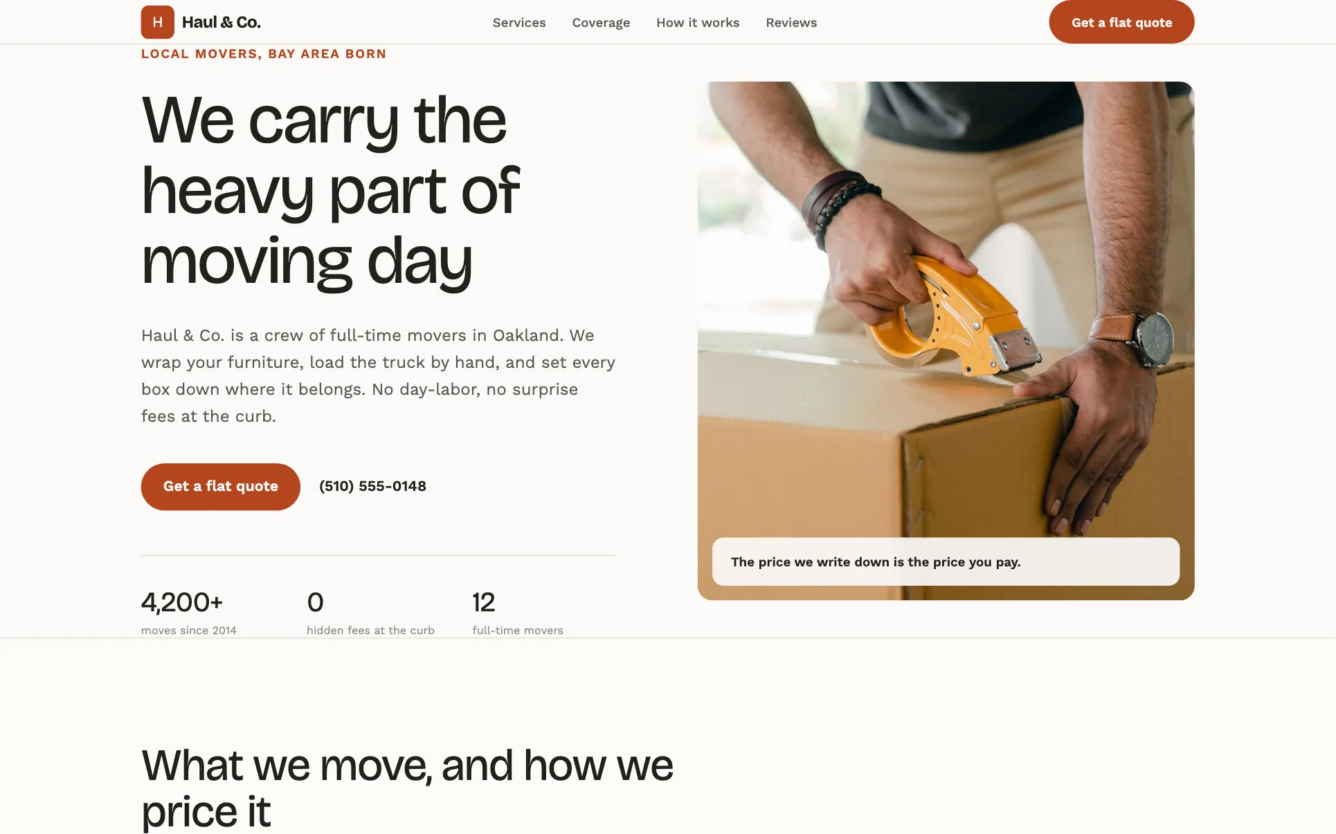Red & White Moving Company website template preview