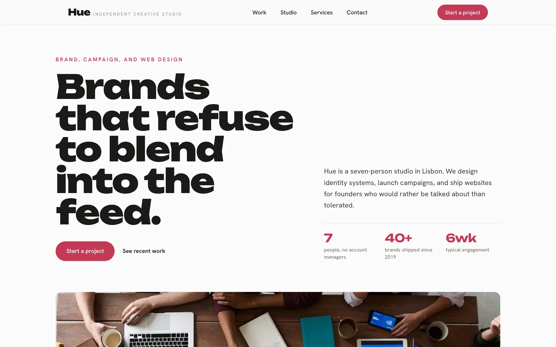 White Typographic Creative Studio website template preview