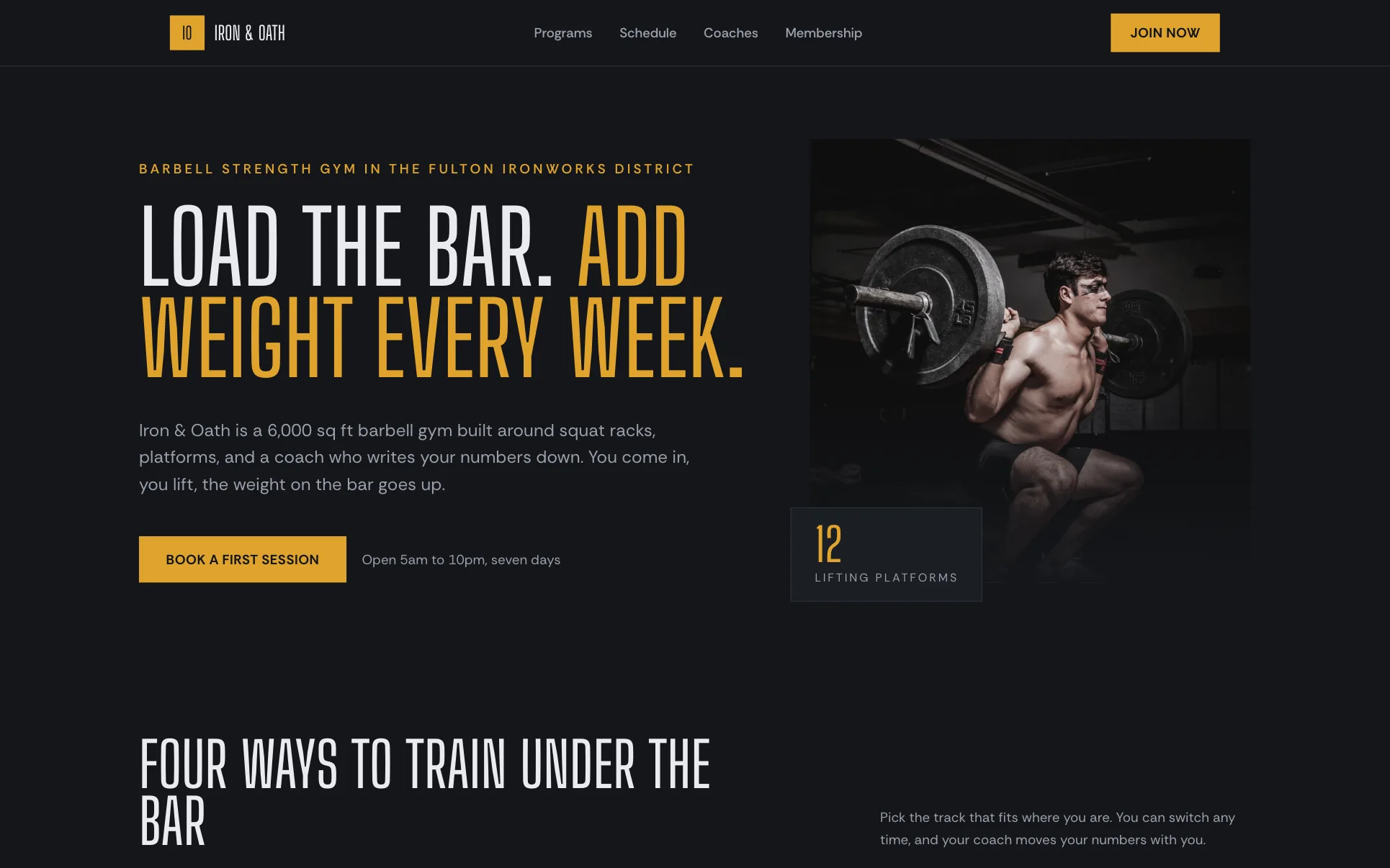 We.Inc Iron template design for a strength gym