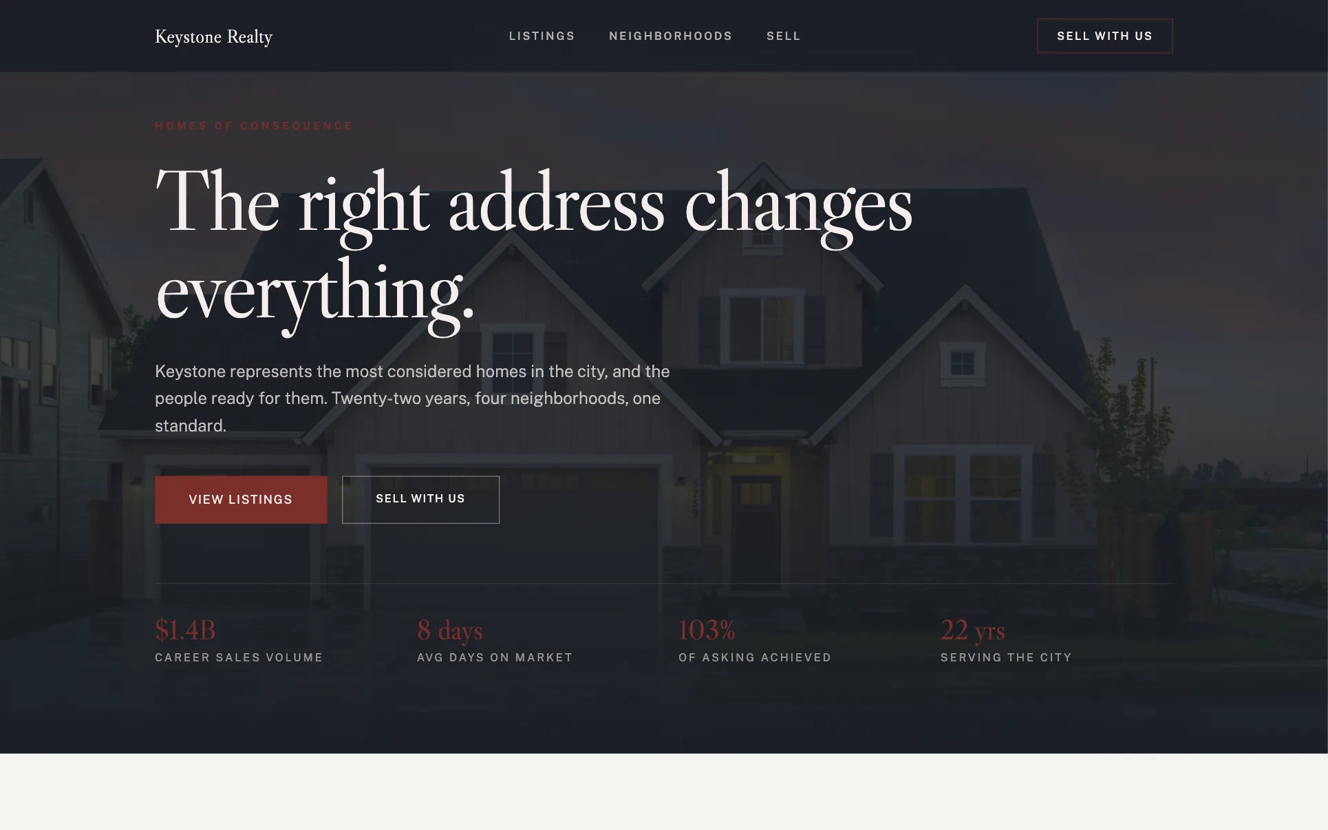 We.Inc Keystone Realty template design for a real estate agency