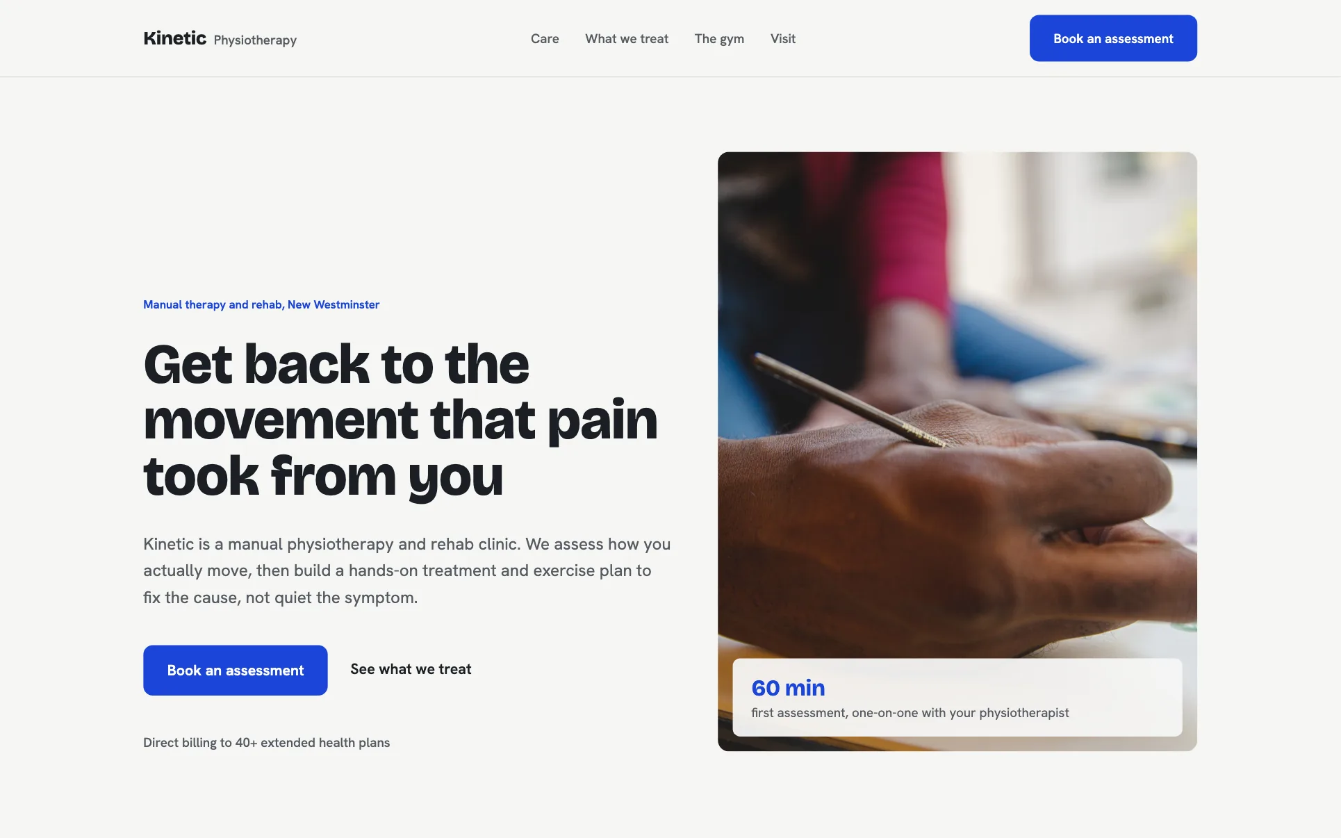 Blue-Teal Physiotherapy Clinic website template preview
