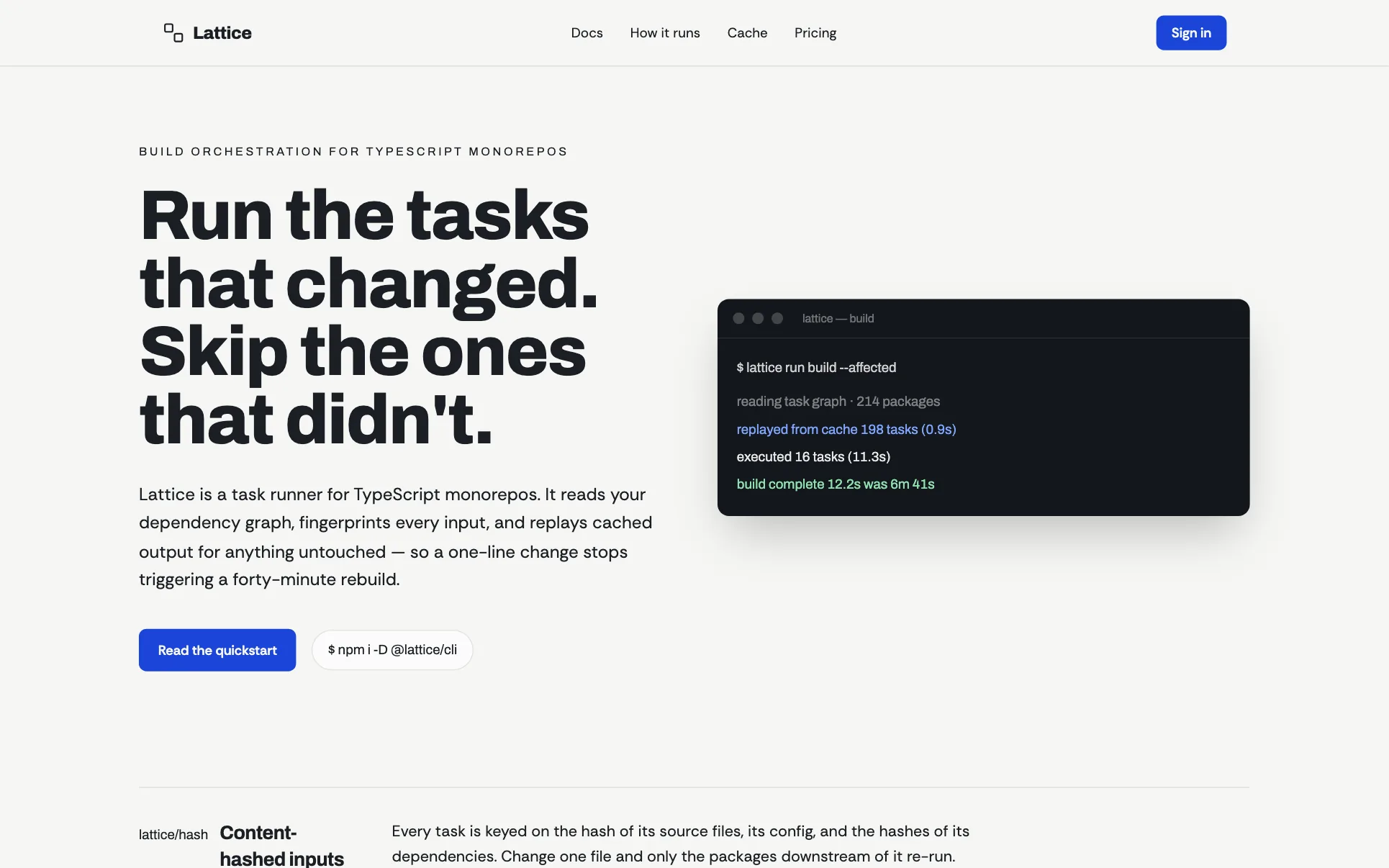 Monorepo Build Tool Developer Site website template preview
