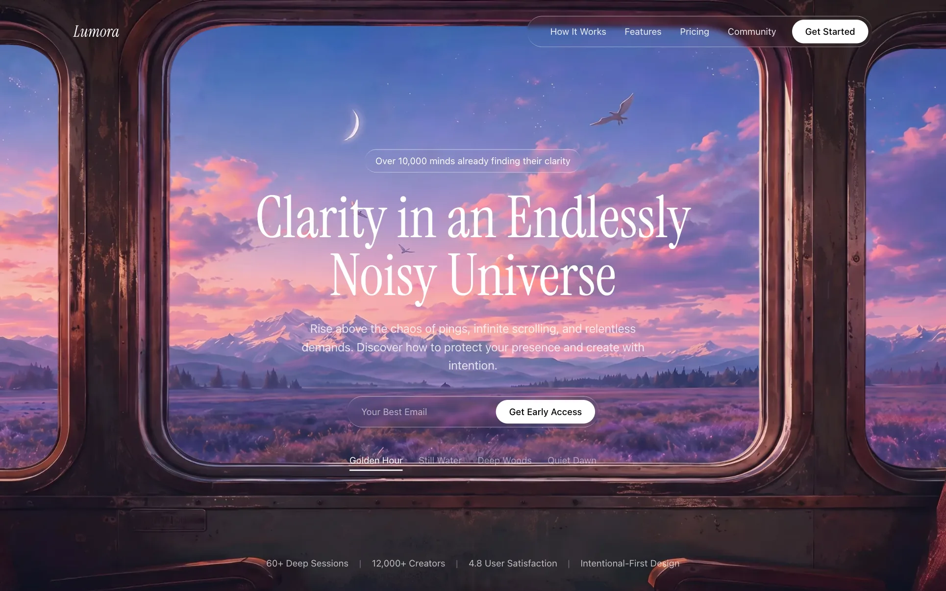Illustrated Mindfulness App website template preview
