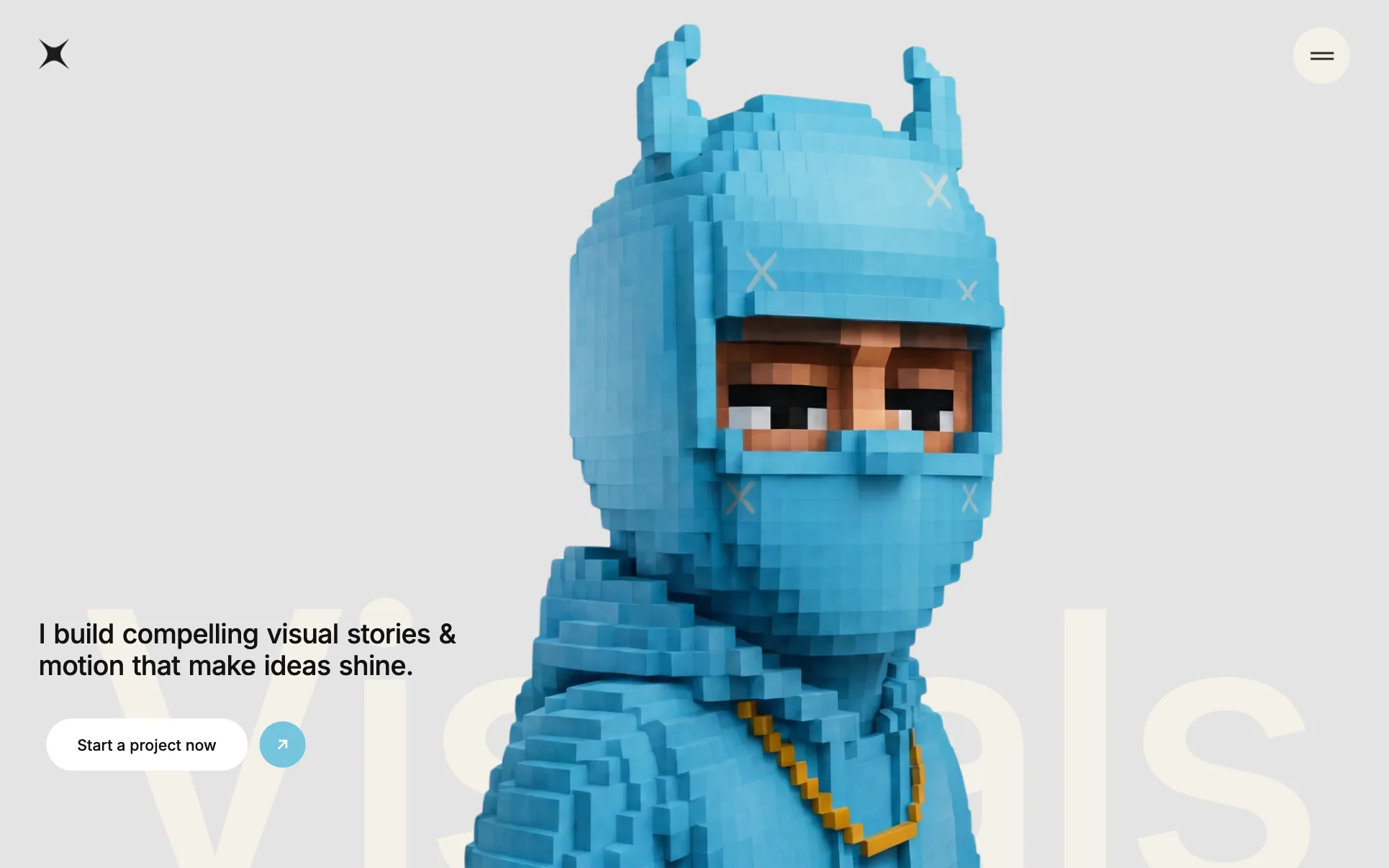 Voxel Character Motion Portfolio website template preview