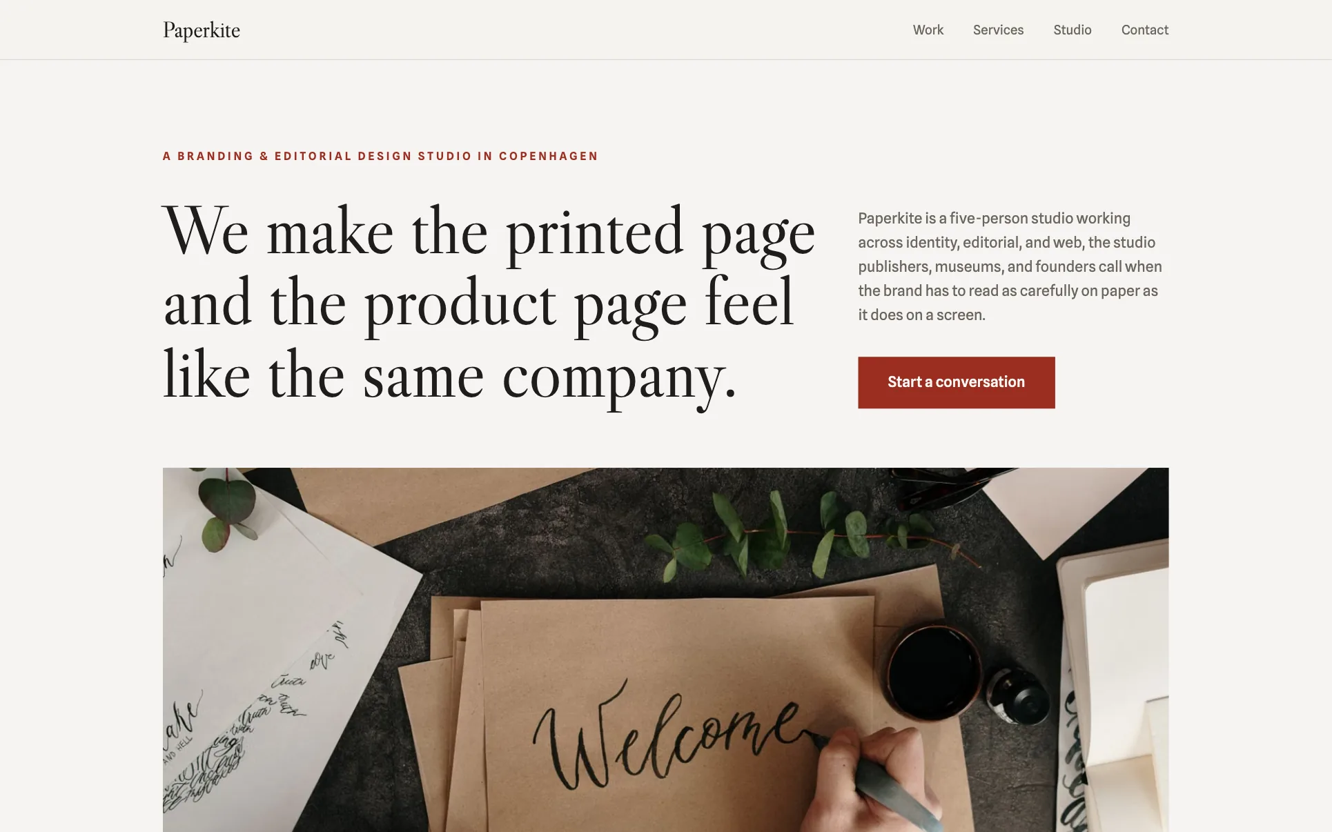 Editorial Serif Branding Studio website template preview