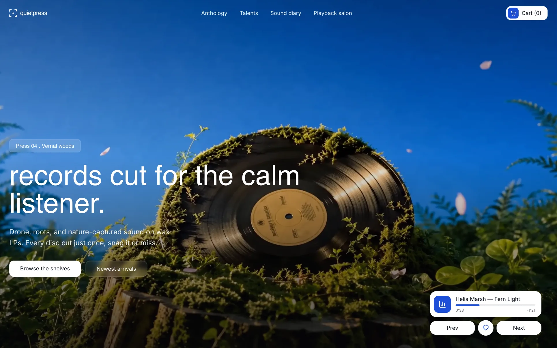 Indie Vinyl Record Label Shop website template preview