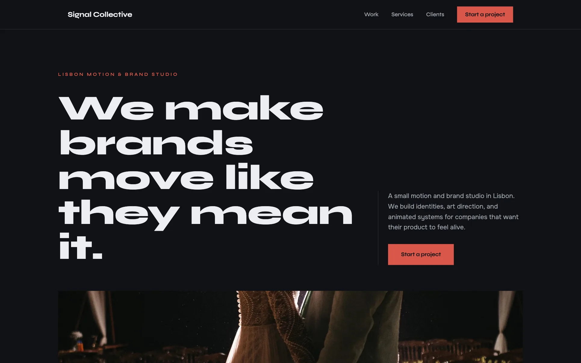 Dark Red-Accent Motion Studio website template preview