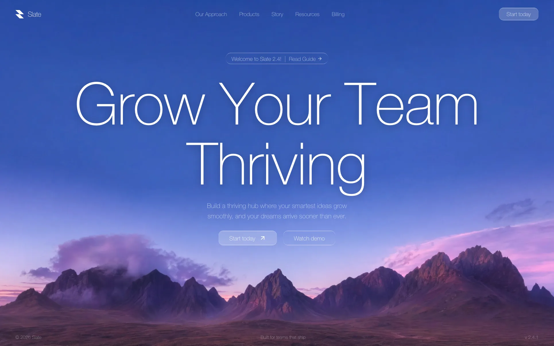 Dreamy Gradient SaaS Landing Page website template preview