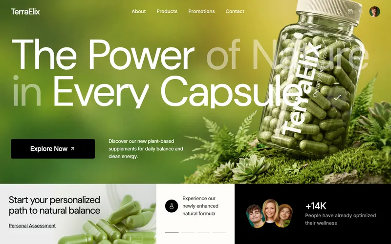 Botanical Supplement Brand Store website template preview