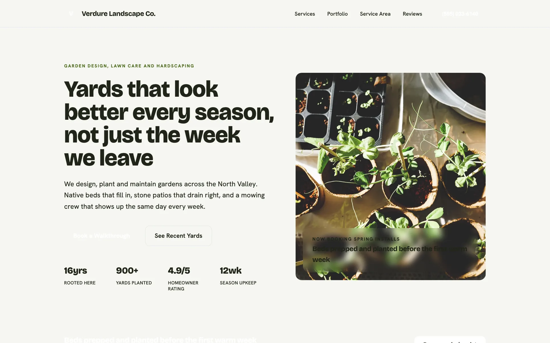 Earthy Landscape Design Company website template preview