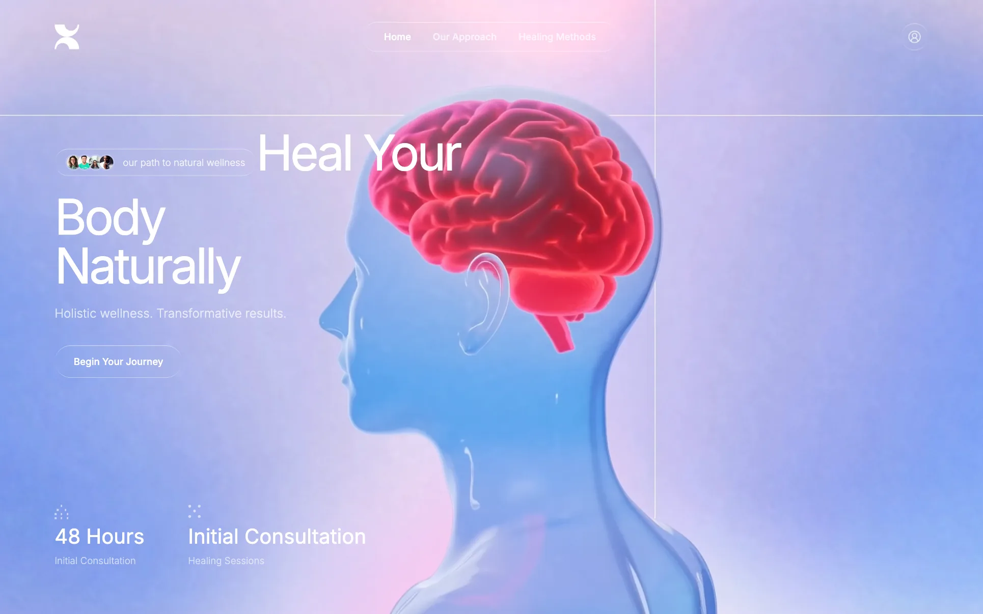 Lavender 3D Holistic Wellness website template preview