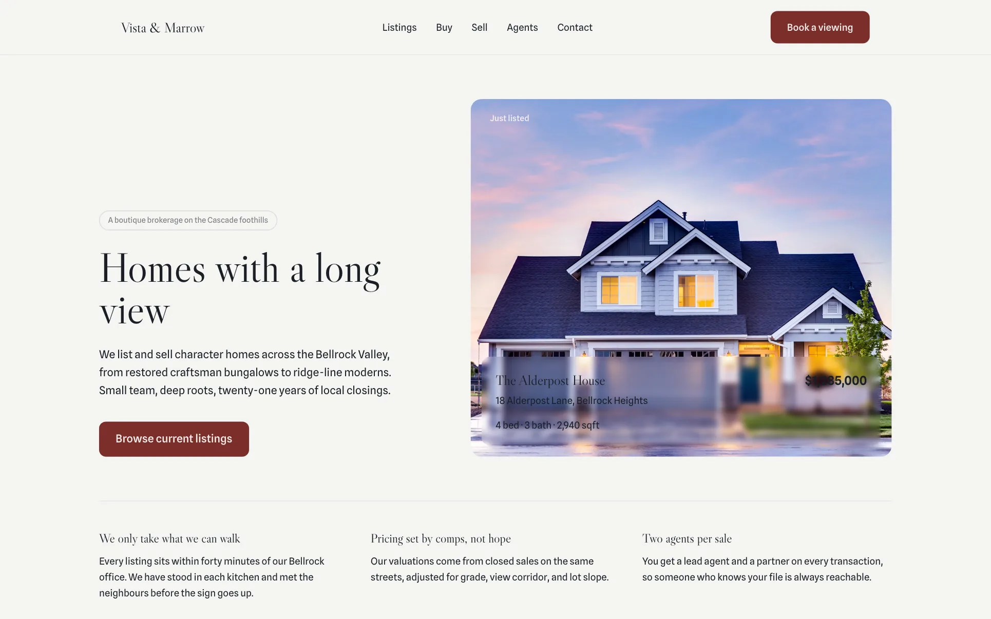 Boutique Real Estate Brokerage website template preview