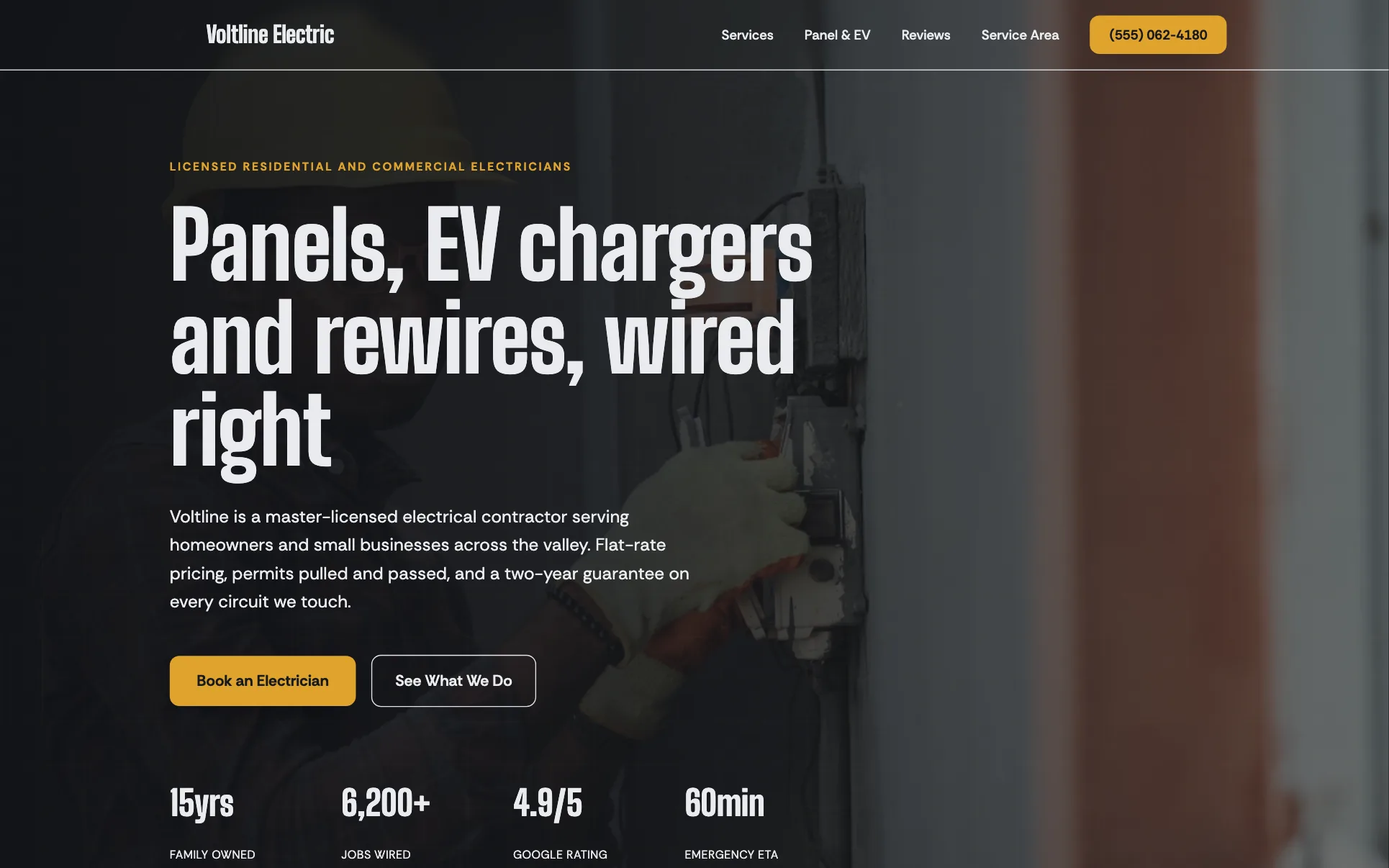 We.Inc Voltline Electric template design for a electrician