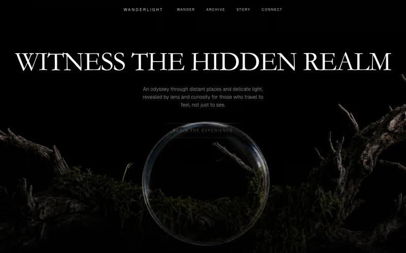 Cinematic Dark Photography website template preview