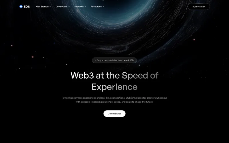 Space Vortex Blockchain Hero website template preview