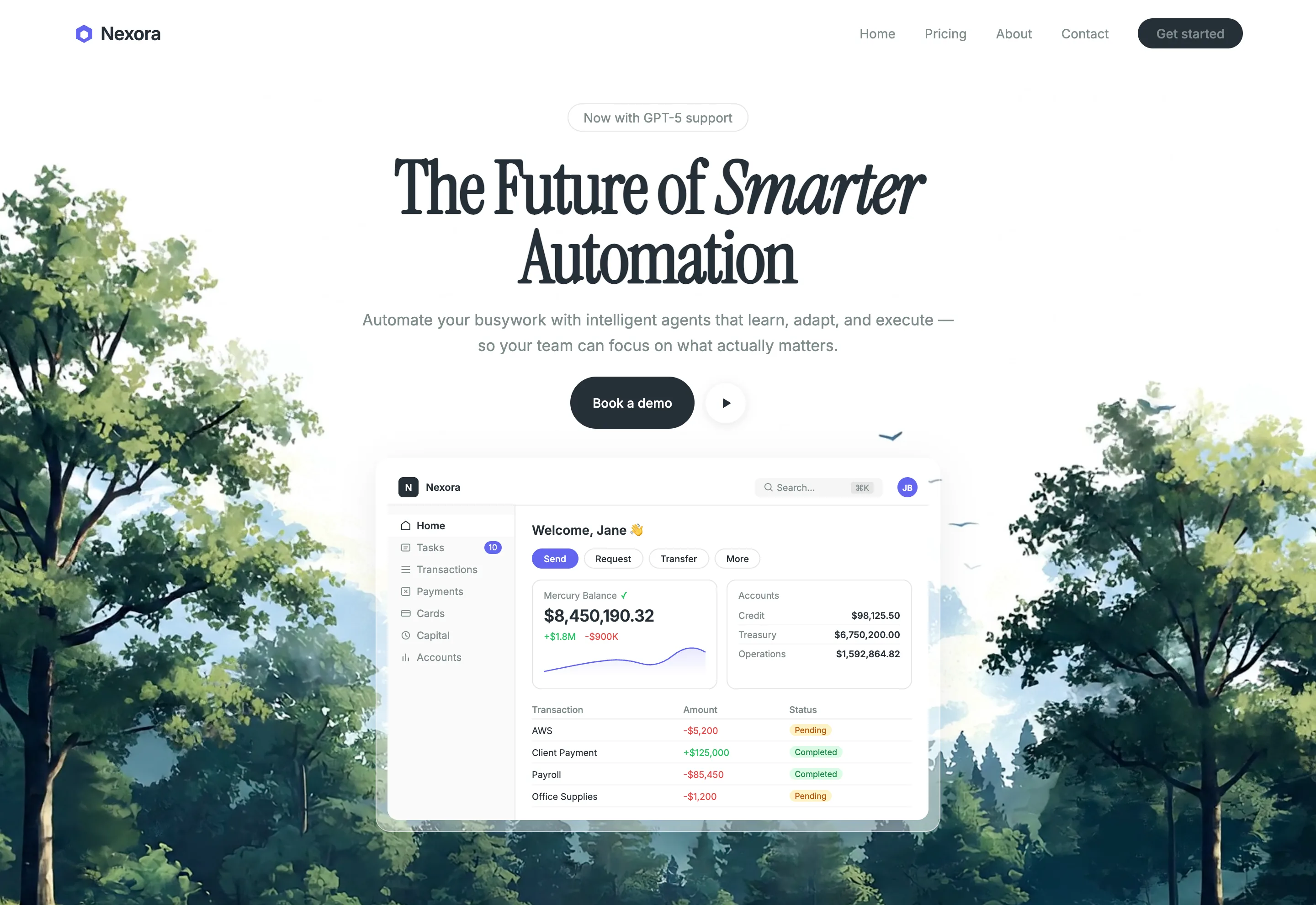 Light Serif Automation SaaS website template preview