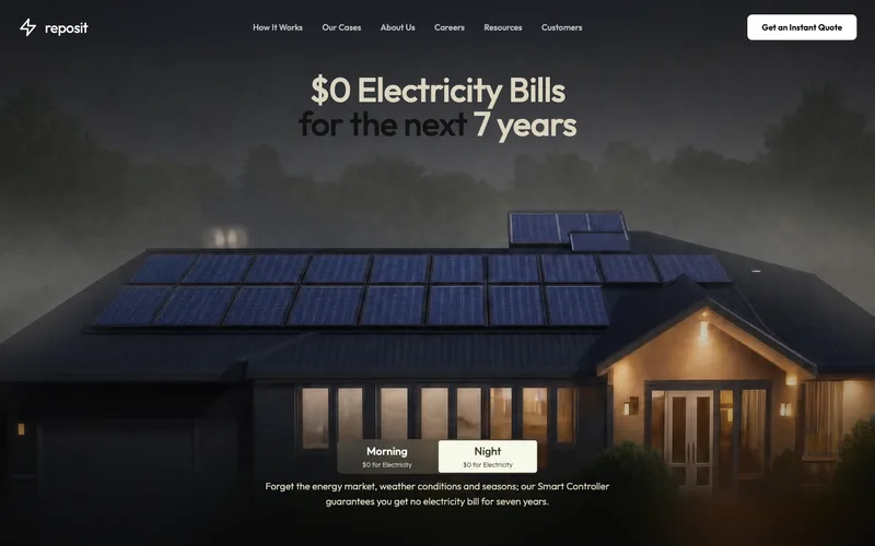Instant-Quote Solar Installer website template preview