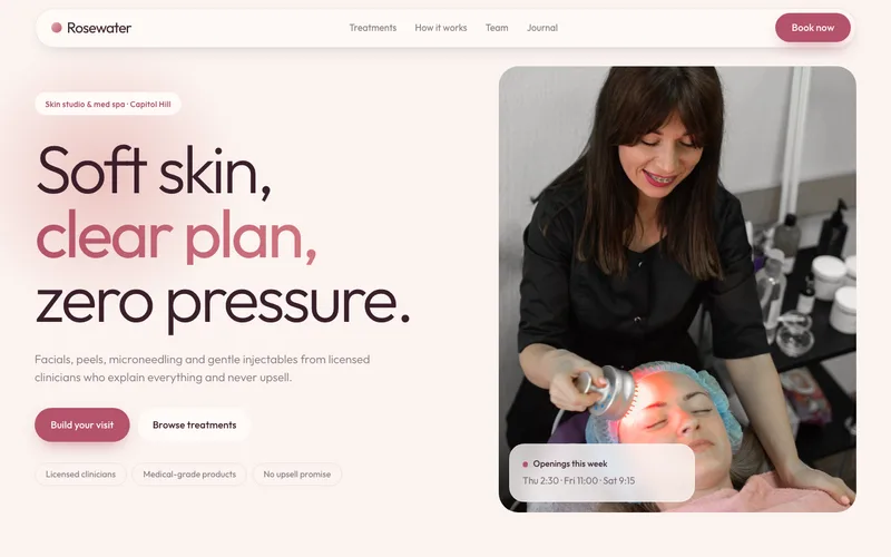 Soft Rose Modern Med Spa Website Template | We.Inc
