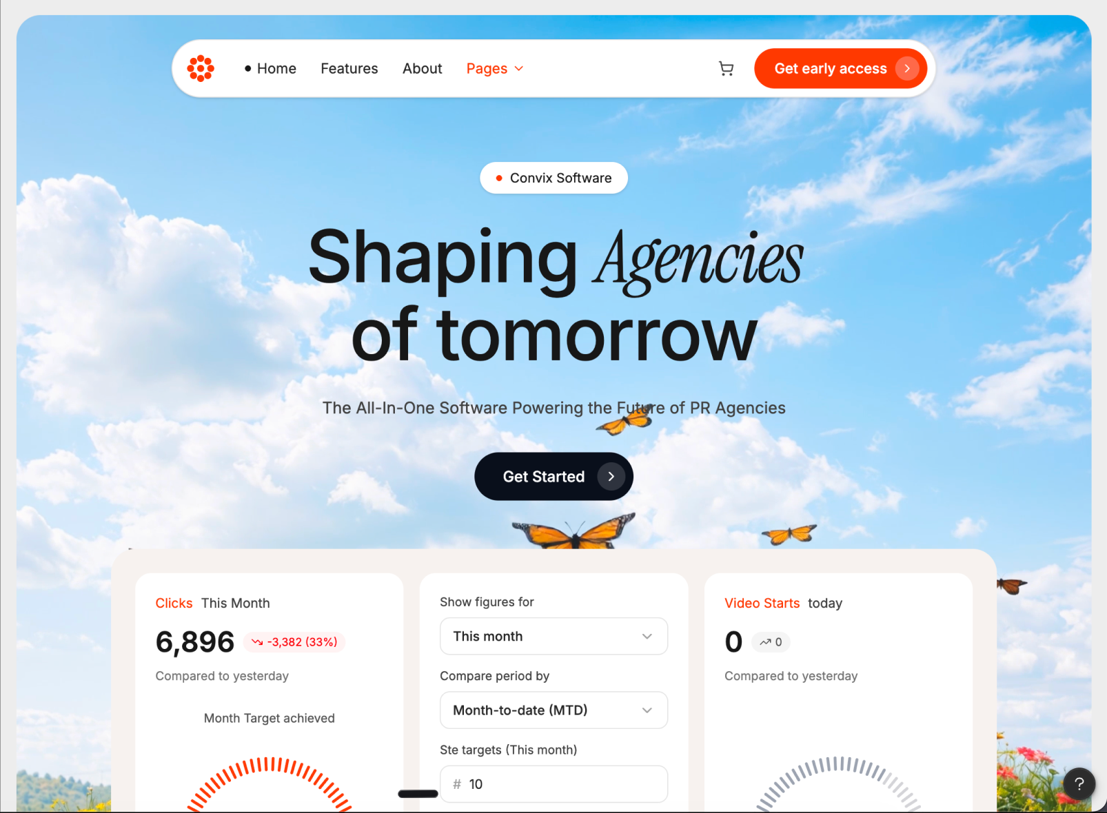 Sky Blue Software Product Page website template preview