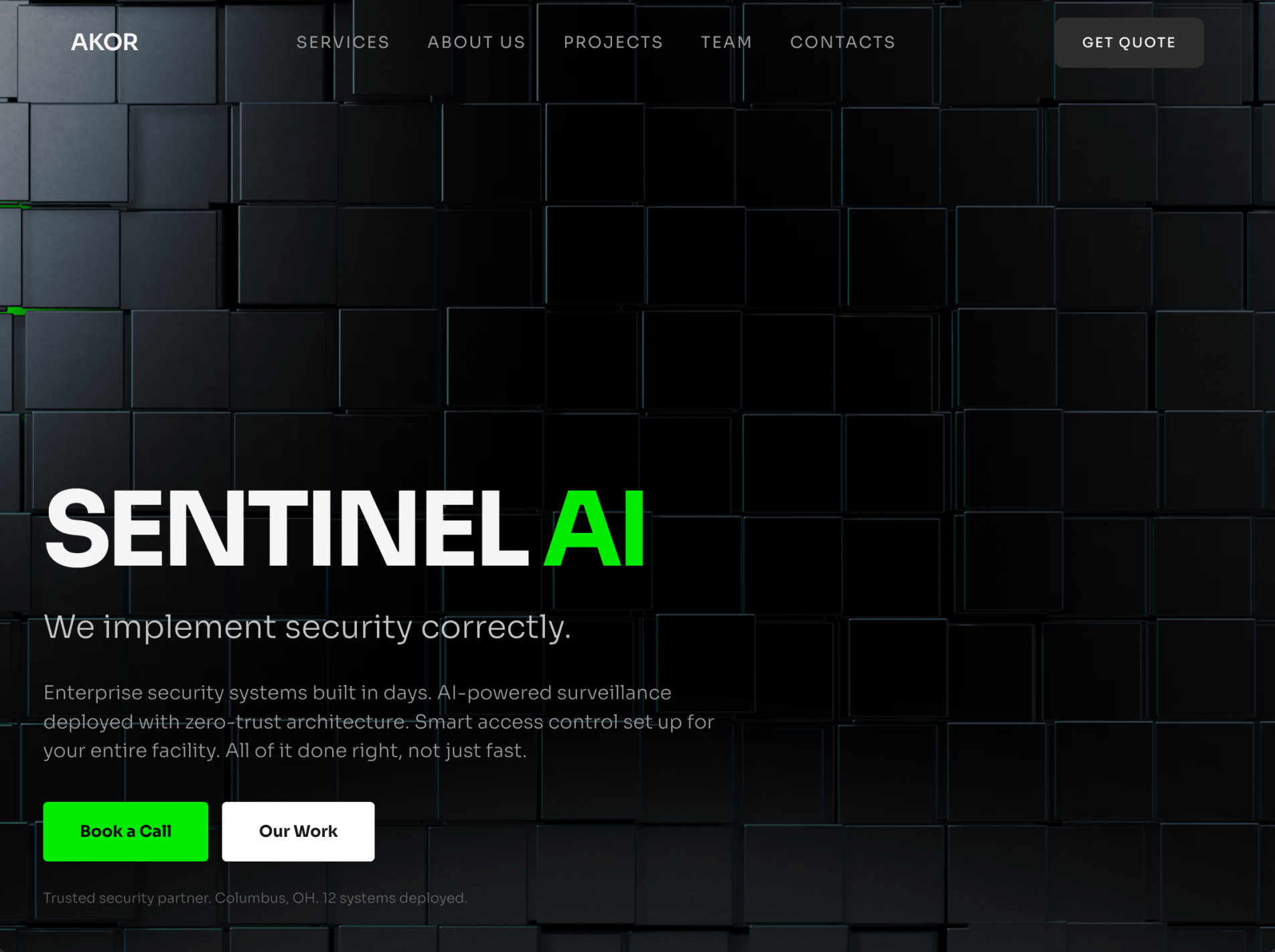 Предпросмотр шаблона сайта Sentinel AI