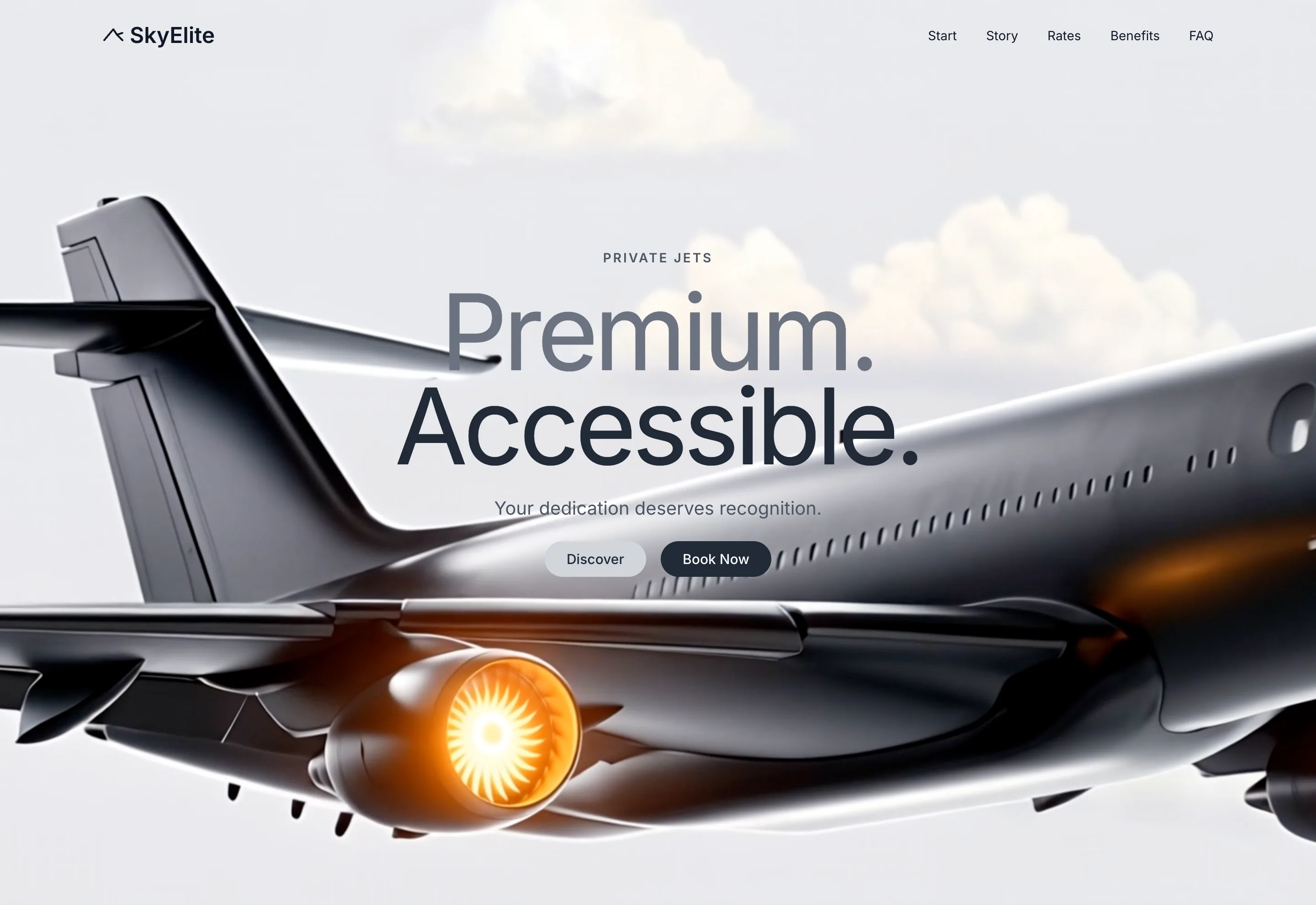 Private Jet Charter Landing Page website template preview
