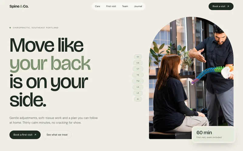 Bone and Sage Wellness Chiropractor website template preview